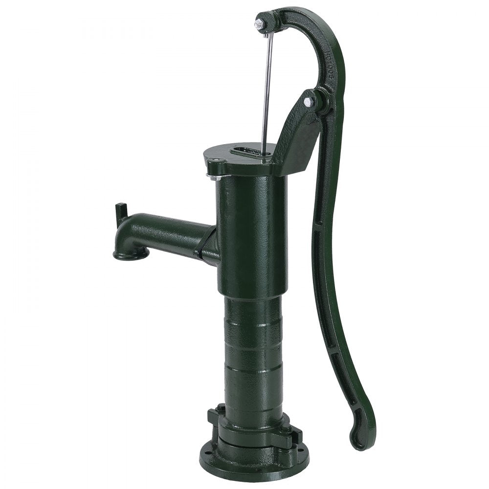Vintage Cast Iron Manual Water Pump with Ergonomic Handle for Outdoor Use - 22 ft Lift Capacity, Easy Installation for Home, Garden, and Farm