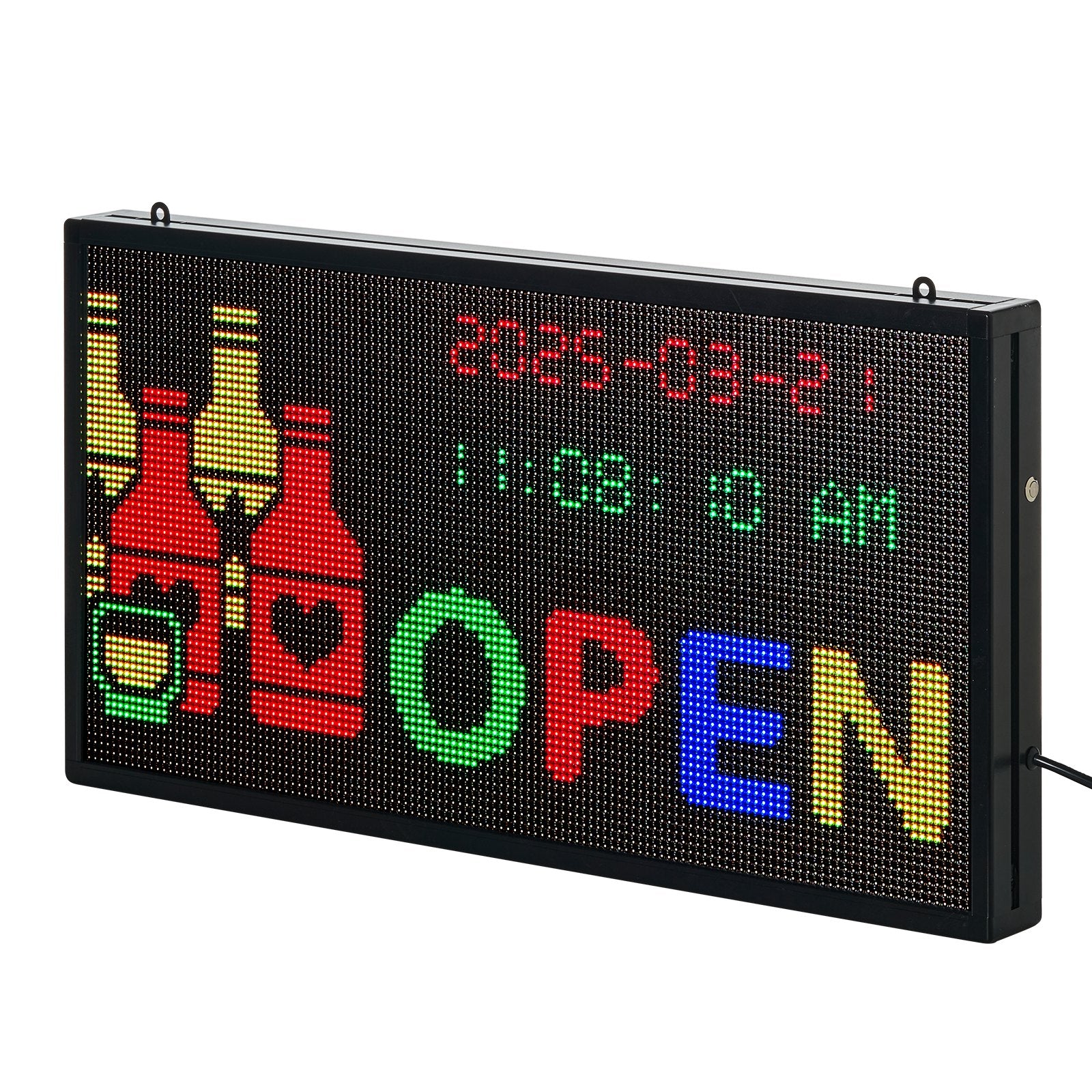 Customizable P5 LED Sign - Vibrant Full-Color Scrolling Display, Bluetooth Controlled Message Board for Indoor Advertising, 27x14 in