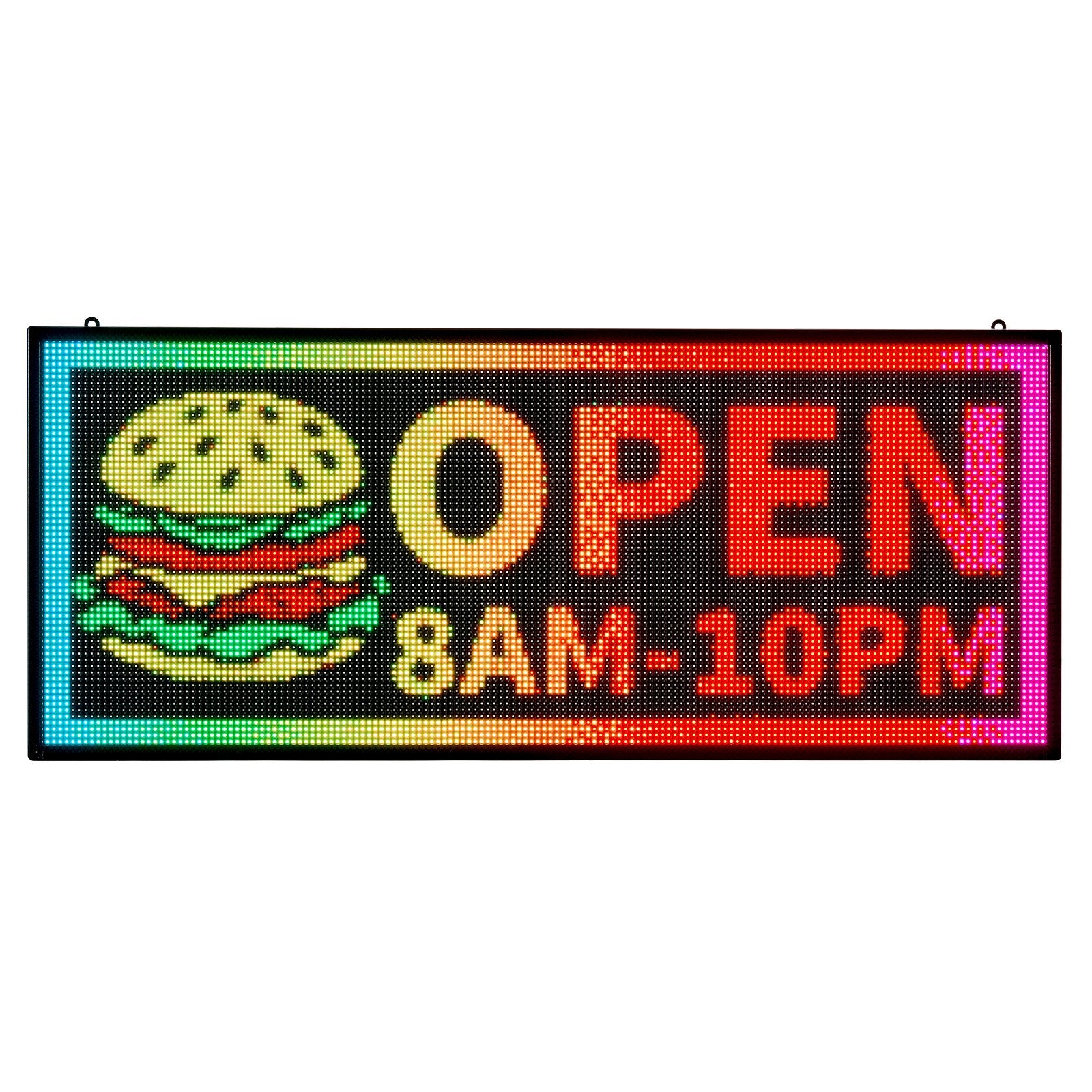 Customizable LED Display Board, 40x18 in, Flexible Scrolling Panel with Bluetooth App for Store Ads, DIY Text, GIFs, High Brightness Sign