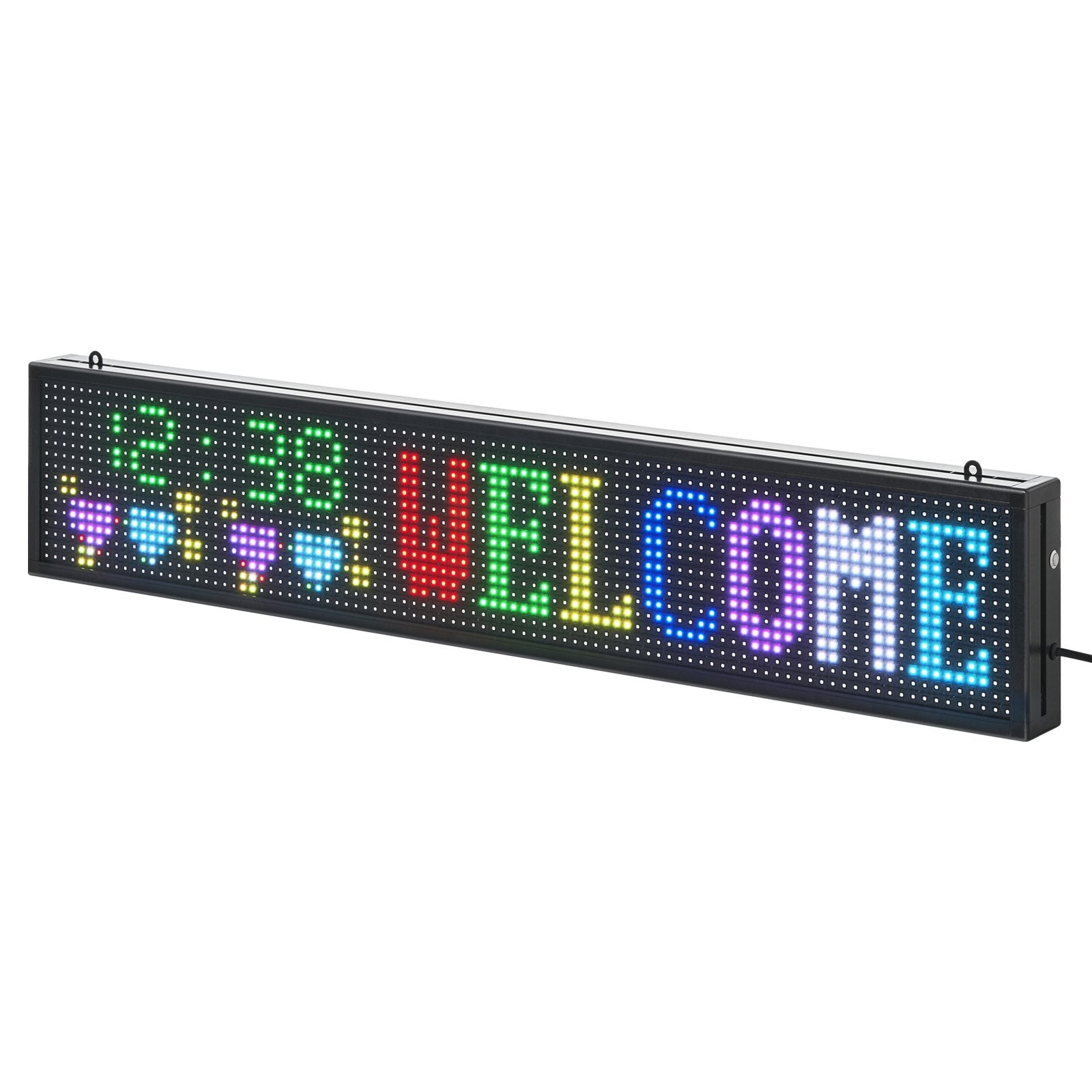 Customizable 40x8" LED Display Board - Full Color Scrolling Panel with Bluetooth App for Storefront Advertising, DIY Text & GIF Messaging