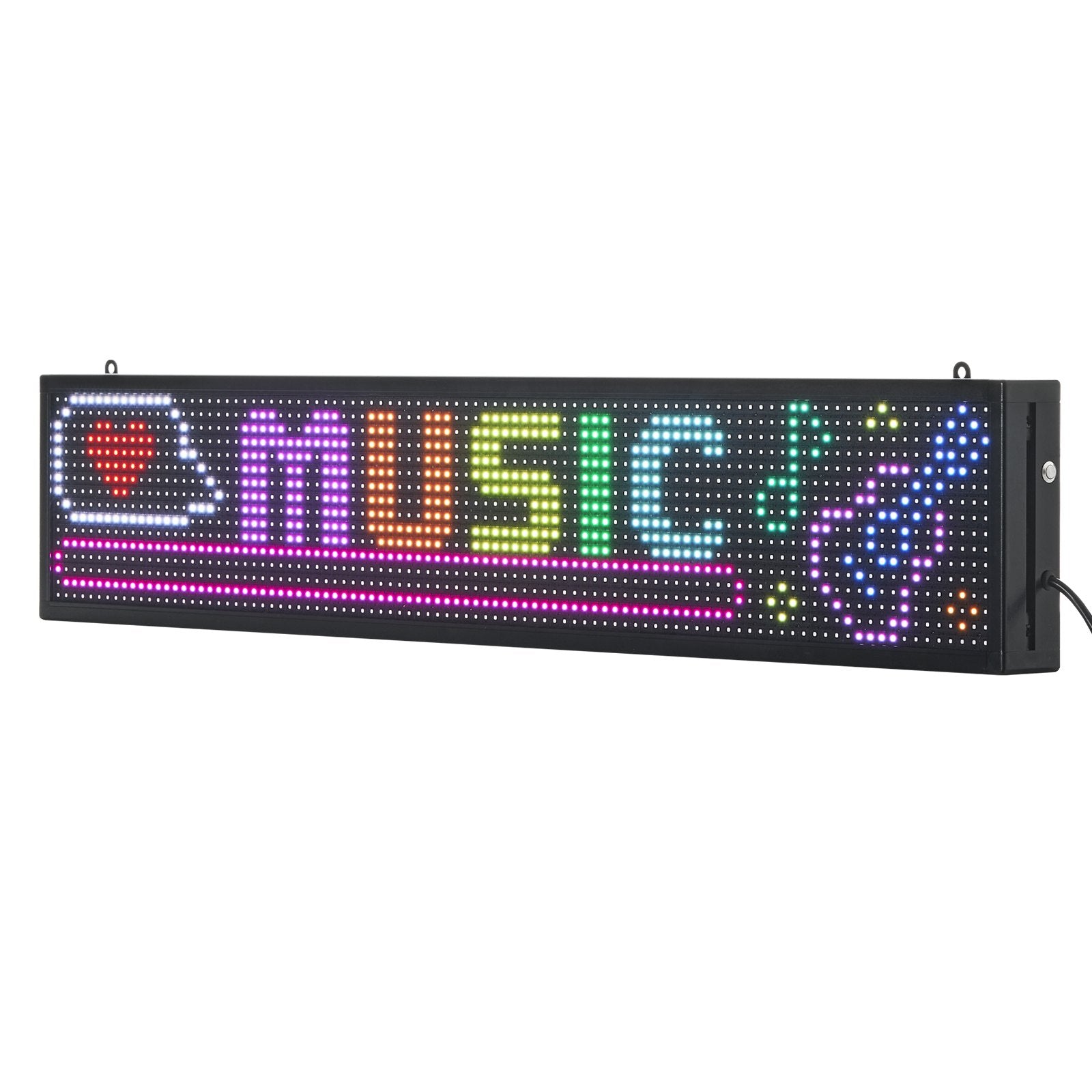 Customizable 40x8" LED Display Board - Full Color Scrolling Panel with Bluetooth App for Storefront Advertising, DIY Text & GIF Messaging