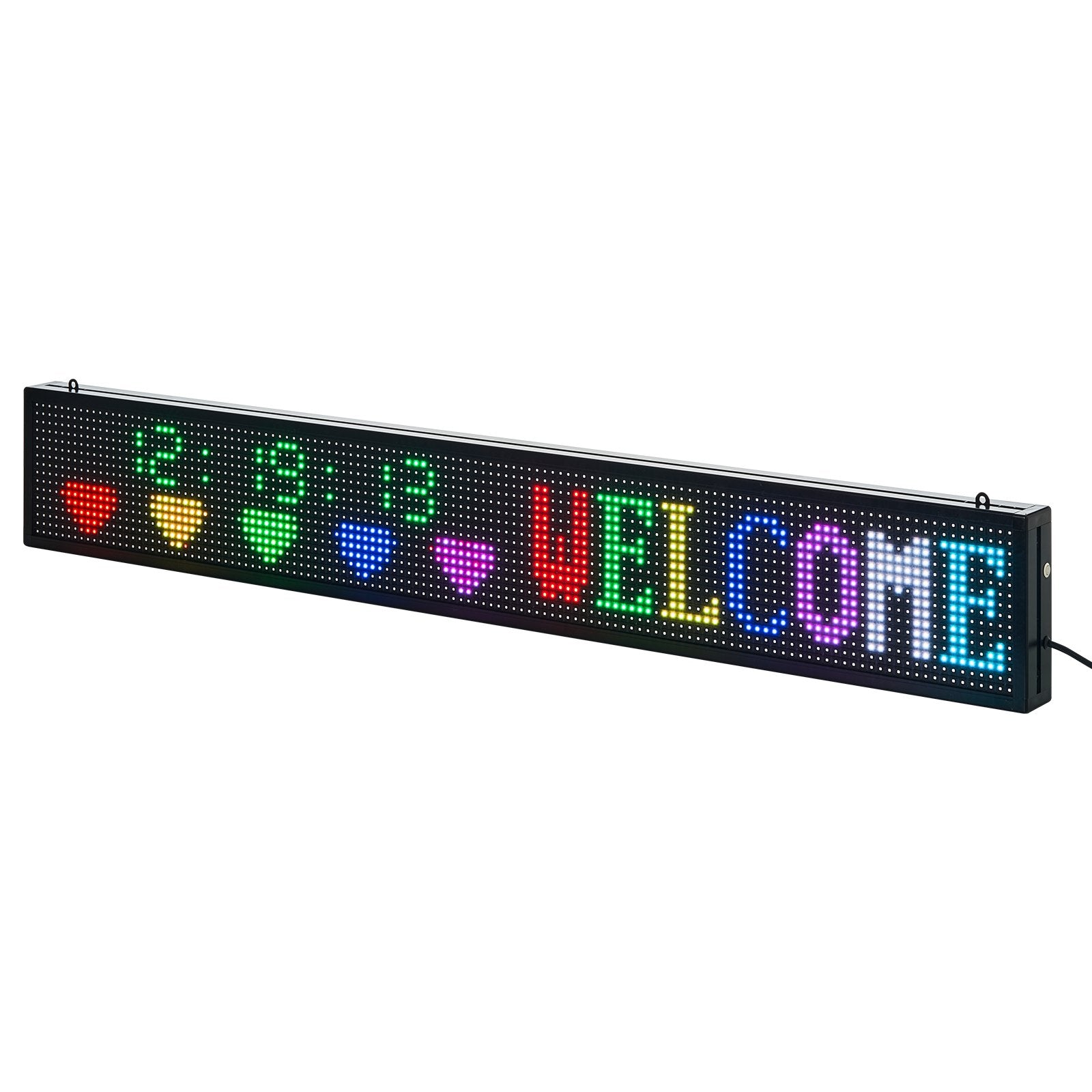 Flexible Programmable LED Display Sign, P10 Full Color Scrolling Panel for Custom Text and GIFs, Bluetooth-Controlled Advertising Board for Stores, 52x8 Inches