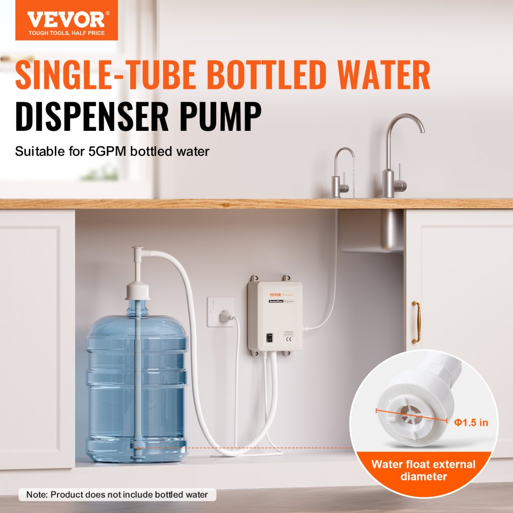 VEVOR Pump 115 with US Plug Perfect for 5 Gallon Voltage White Single Outlet, Bottled Water Dispensing System