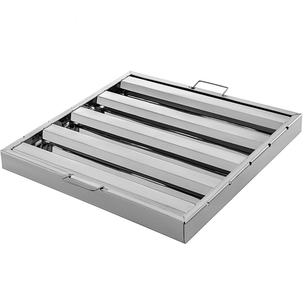 VEVOR Pack of 6 Hood Filters 19.5W x 19.5H Inch, 430 Stainless Steel 4 Grooves Commercial Hood Filters, Range Hood Filter for Grease Rated Commercial Kitchen Exhaust Hoods