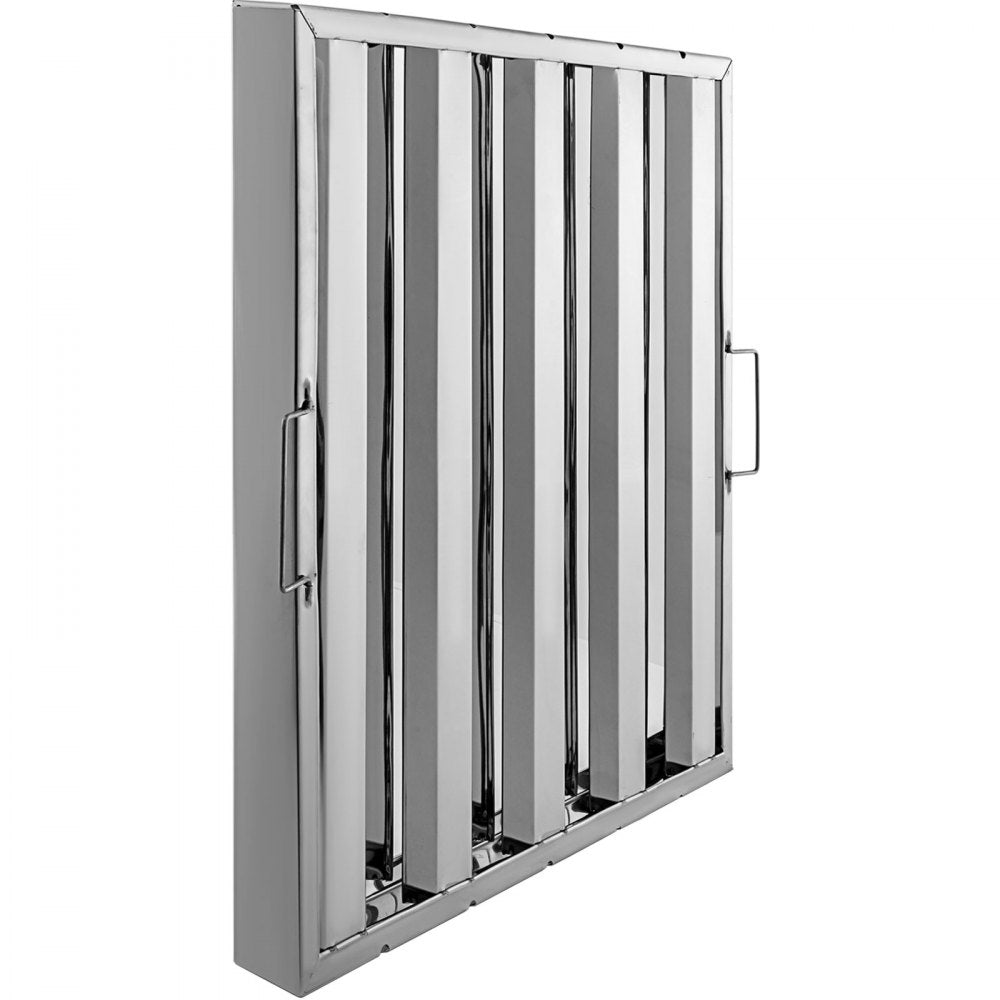 VEVOR Pack of 6 Hood Filters 19.5W x 19.5H Inch, 430 Stainless Steel 4 Grooves Commercial Hood Filters, Range Hood Filter for Grease Rated Commercial Kitchen Exhaust Hoods