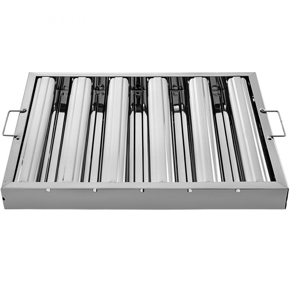 VEVOR Hood Filters, 19.5W x 15.5H Inch, Pack of 6, 430 Stainless Steel, 5 Grooves Commercial Hood Filters, Commercial Kitchen Range Hood Filter, for Grease Rated Commercial Kitchen Exhaust Hoods