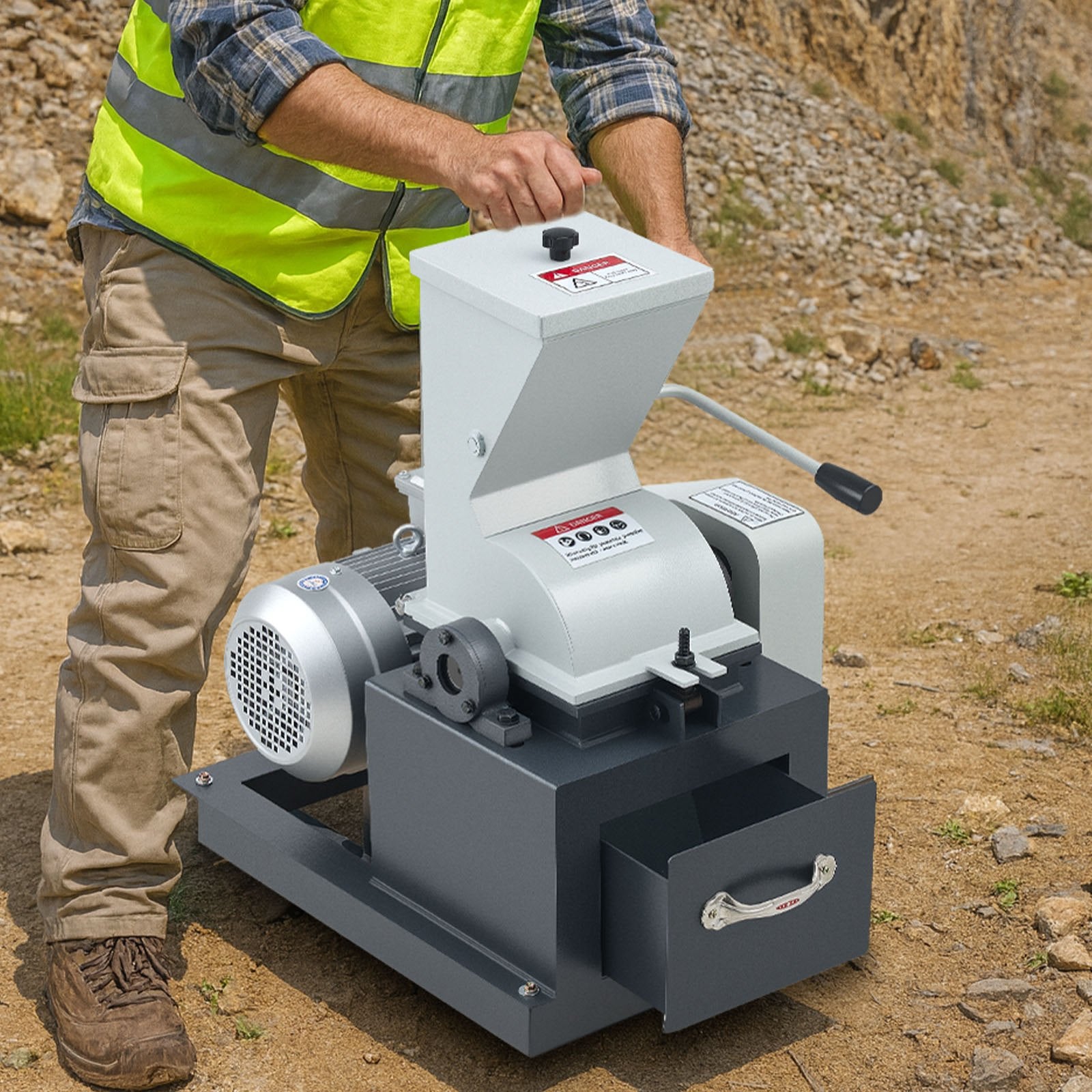 High-Efficiency 2.5KW 220V Hammer Crusher for Rock, Stone & Glass | Coal Crusher with 100-200 kg/h Capacity | Durable Steel Build & Multiple Sieve Screens
