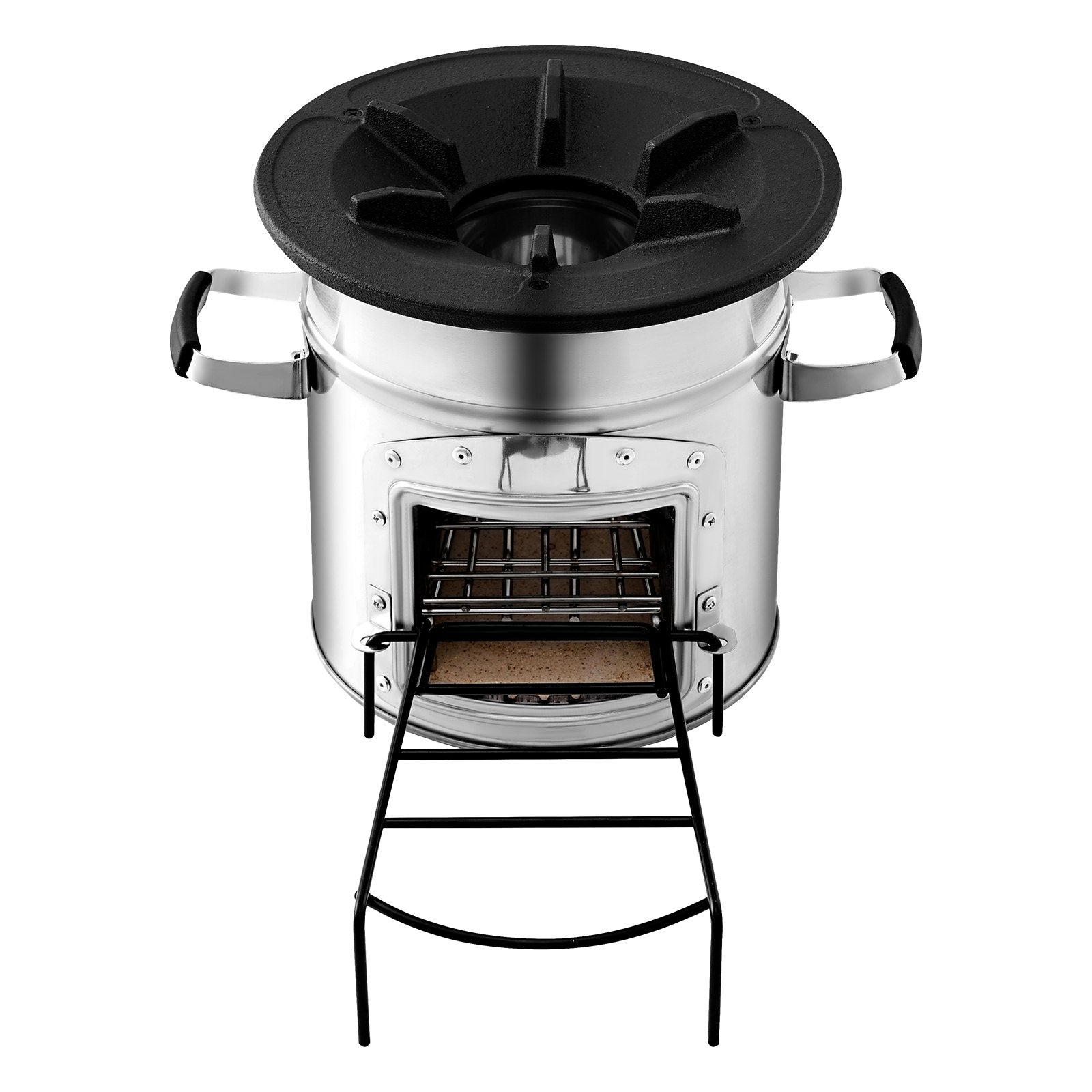 Portable Stainless Steel Rocket Stove for Camping - Wood Burning with Carry Bag, Perfect for Backpacking, Outdoor & Backyard Cooking with Twigs or Sticks