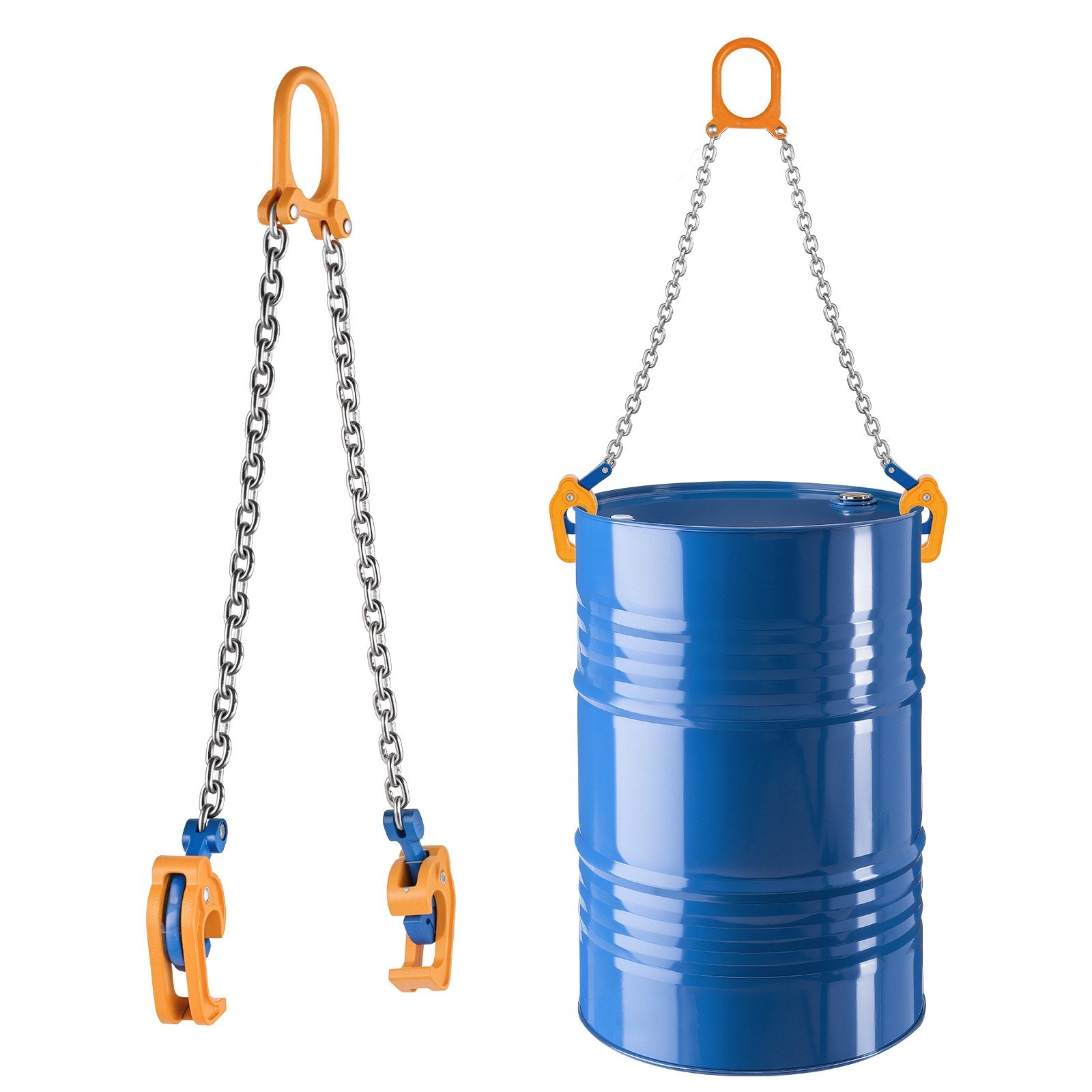 Heavy-Duty G80 Chain Drum Lifter with 2000LBS Capacity, Security Hook, Carbon Steel for Plastic & Metal Drums, Easy Setup & Durable Design