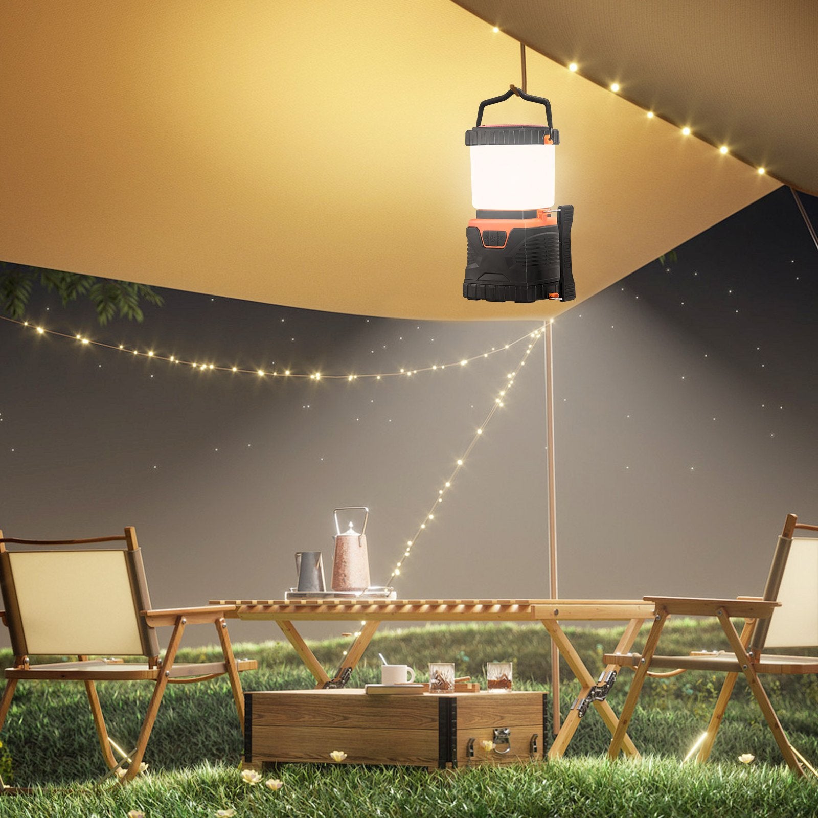 All-in-One LED Camping Lantern, 1000 Lumens, 360° Illumination, 4 Modes, Battery-Powered, Perfect for Outdoor Adventures, Hiking, Fishing, Emergencies, and Repairs