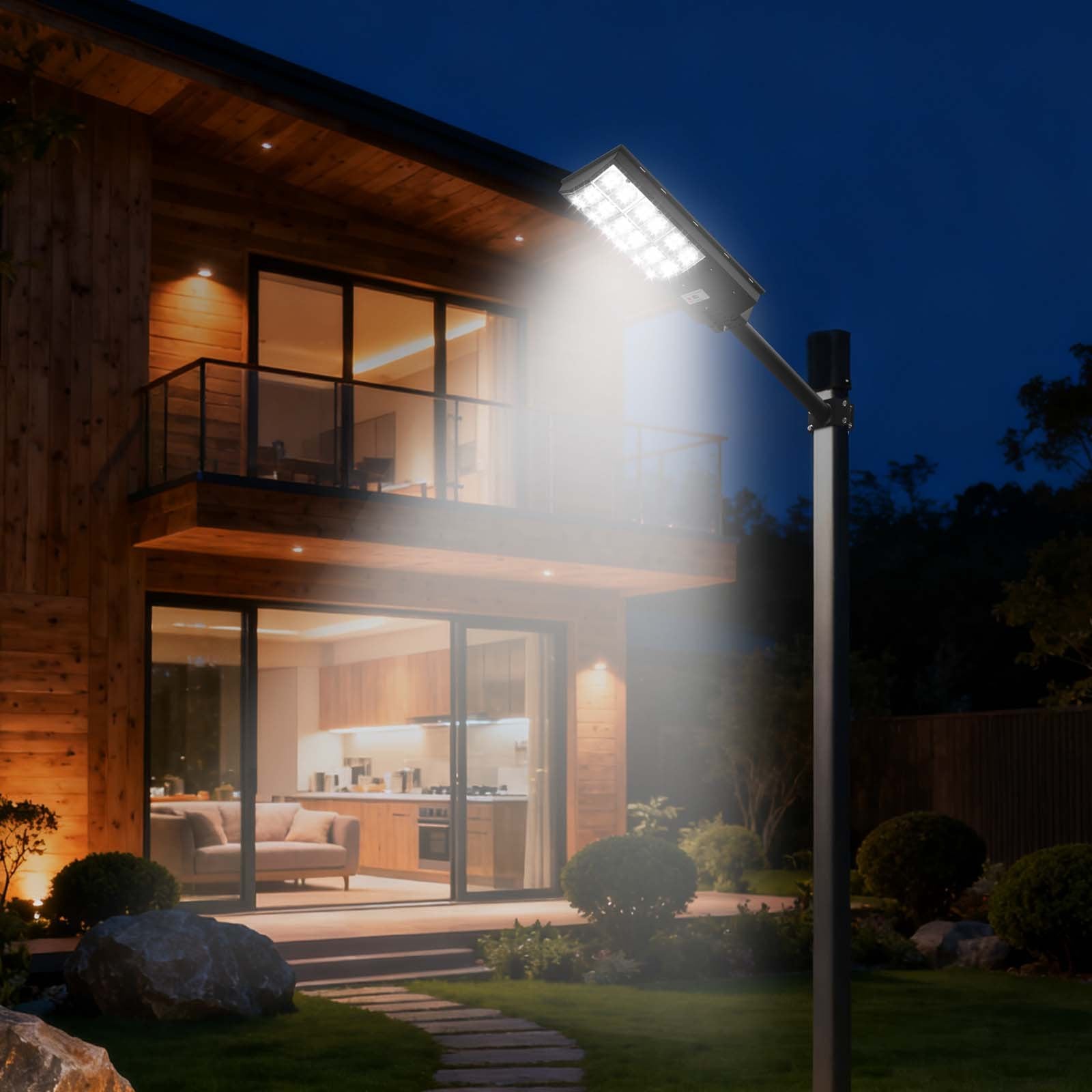 High-Power 12000W Solar Street Light, 900000LM, IP65 Waterproof LED Security Lamp with Motion Sensor for Outdoor Parking Lots, Driveways, and Yards