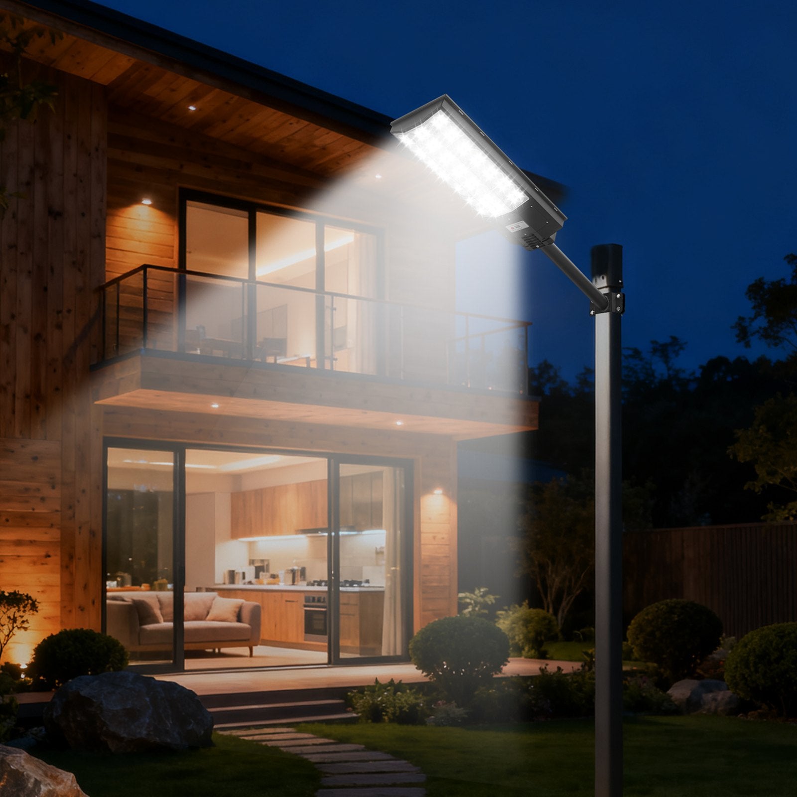 8000W Solar Street Lights, 450000LM LED Flood Lamps with Motion Sensor, IP67 Waterproof for Parking Lots, Driveways, Yards, 2 Pack - Dusk to Dawn Security Lighting Solution