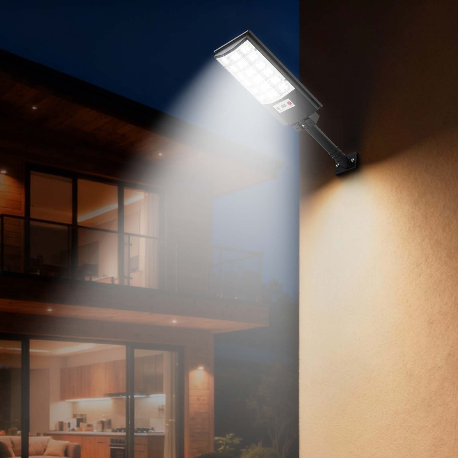 4 Pack 500W Solar Street Lights, 50000LM LED Flood Lamps, Motion Sensor, IP65 Waterproof for Parking Lots, Driveways, Yards, Dusk to Dawn Security Lighting