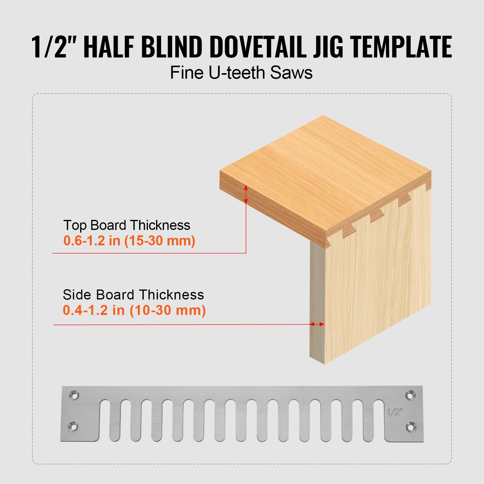 12" Precision Dovetail Jig with Router Bit & 1/2” Template - Ideal for Mortise & Tenon, Furniture & Wood Cabinet Making Tools