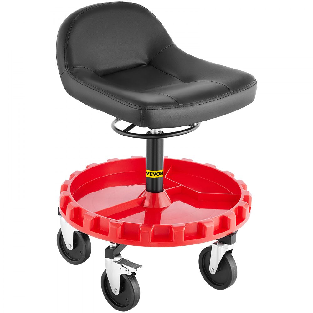 Heavy-Duty Rolling Garage Stool with Adjustable Height and All-Terrain Casters for Mechanics