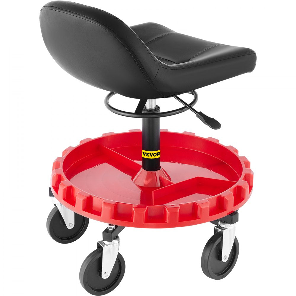 Heavy-Duty Rolling Garage Stool with Adjustable Height and All-Terrain Casters for Mechanics