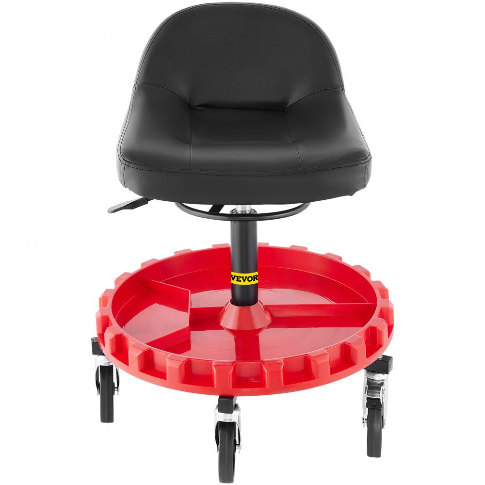Heavy-Duty Rolling Garage Stool with Adjustable Height and All-Terrain Casters for Mechanics
