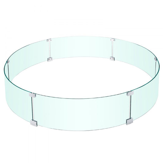 VEVOR Fire Pit Wind Guard, 47 x 47 x 8 Inch Glass Flame Guard, Round Glass Shield, 1/4-Inch Thick Fire Table, Clear Tempered Glass Flame Guard, Steady Feet Tree Pit Guard for Propane, Gas, Outdoor