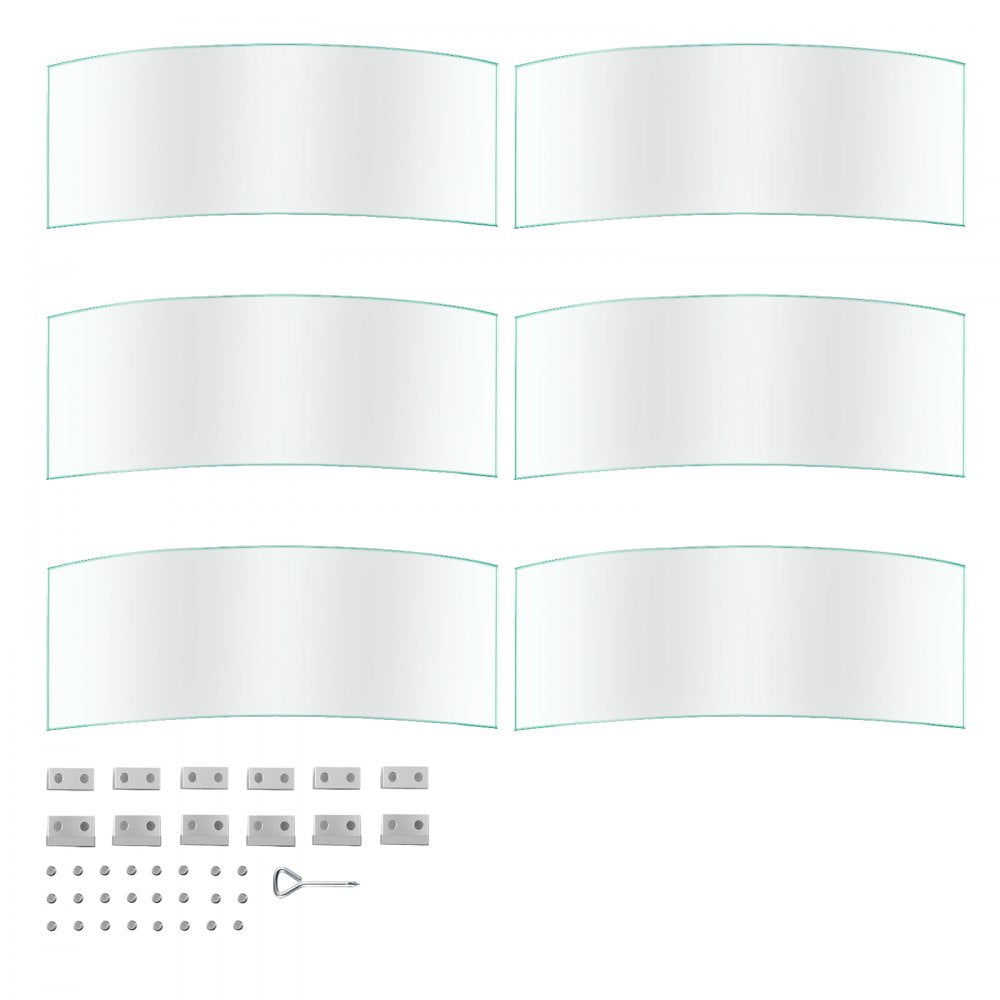 Large Round Glass Wind and Flame Guard for Fire Pits, 47 x 47 x 8 Inches, Clear Tempered Glass with Steady Feet for Outdoor Propane and Gas Fire Tables