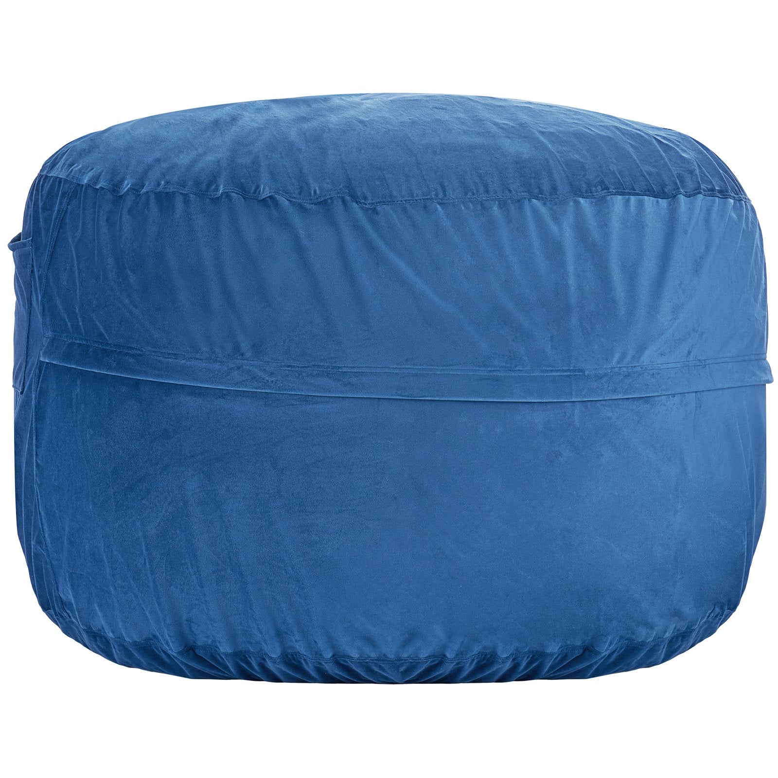 Luxurious Blue Bean Bag Chair for Adults - Removable Washable Cover, Dutch Velvet, High-Density Foam, with Handle & Pocket
