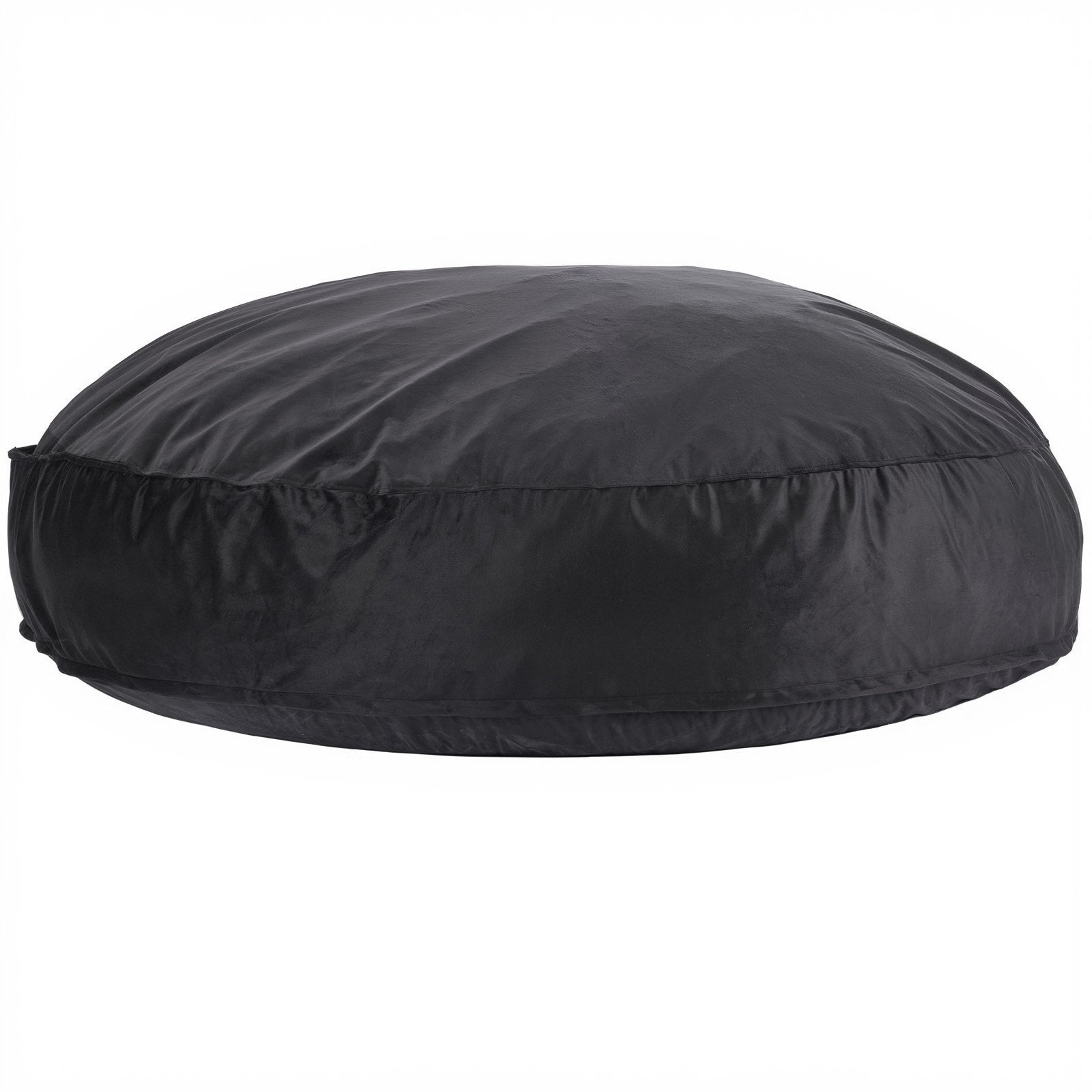 Luxurious Black Giant Bean Bag Chair for Adults - Removable Cover, Dutch Velvet, High-Density Foam, Handle & Side Pocket for Living Room or Bedroom Comfort