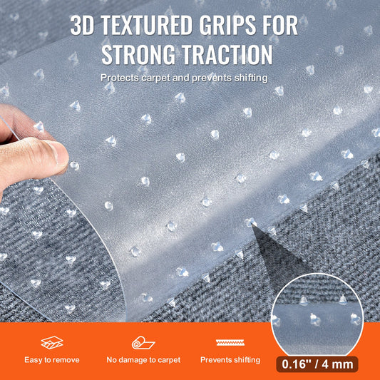 Transparent PVC Cat Scratch Guard Carpet Protector - 24"x6' Anti-Slip, Easy-Cut Mat for Doorways, Pet-Friendly Scratch-Proof Shield