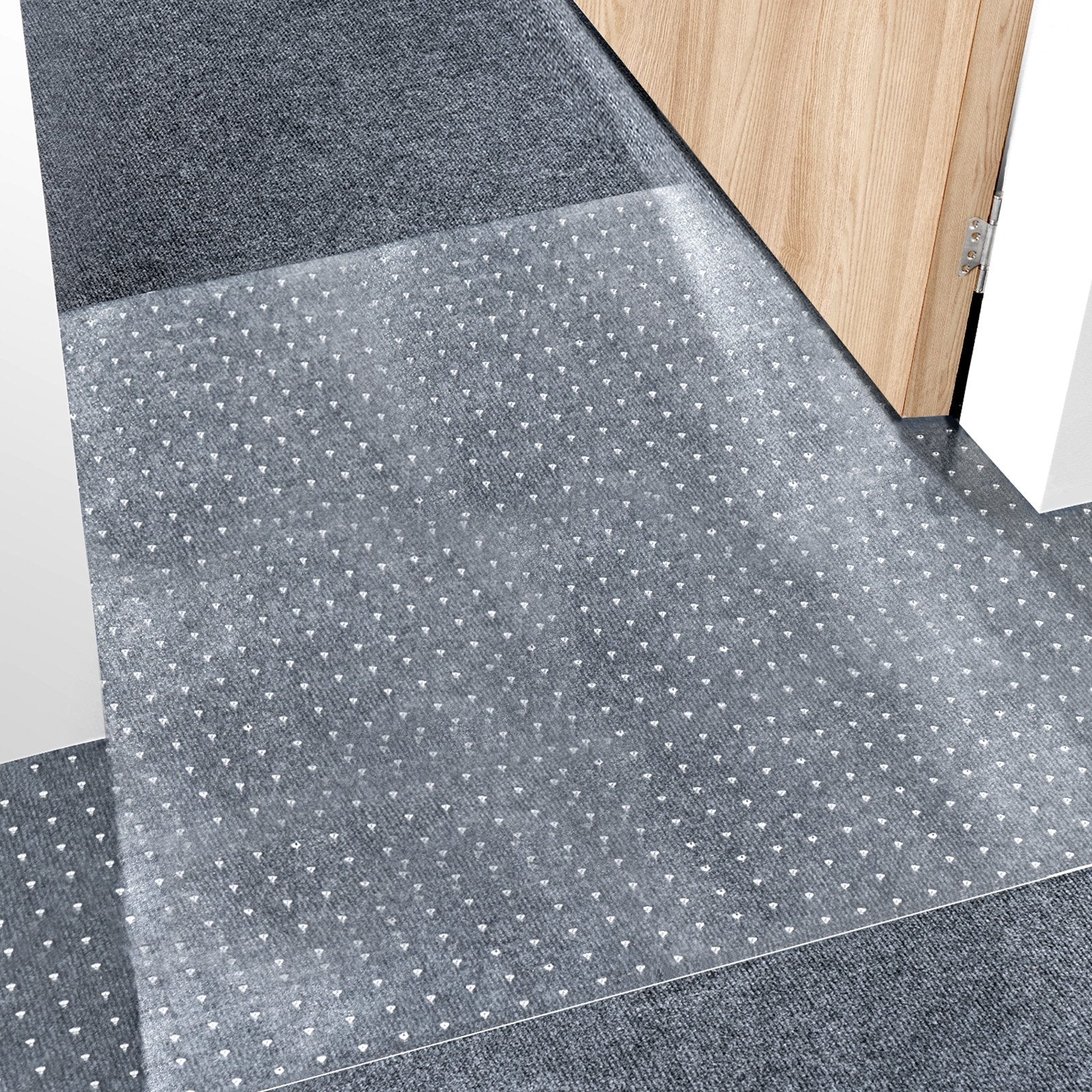 Transparent PVC Cat Scratch Guard Carpet Protector - 24"x6' Anti-Slip, Easy-Cut Mat for Doorways, Pet-Friendly Scratch-Proof Shield
