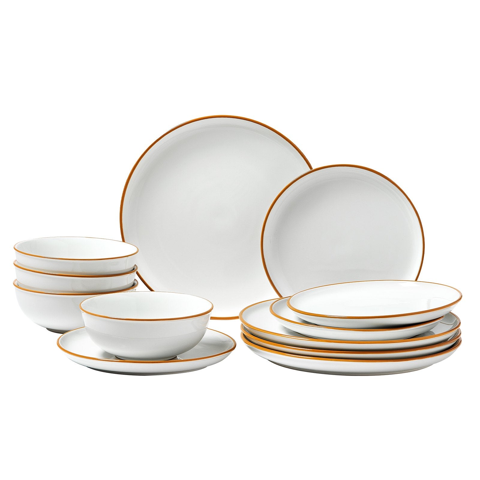 Ivory Ceramic Dinnerware Set for 4 - Scratch Resistant, Dishwasher & Microwave Safe Plates & Bowls for Salad, Soup, Pasta, Dessert