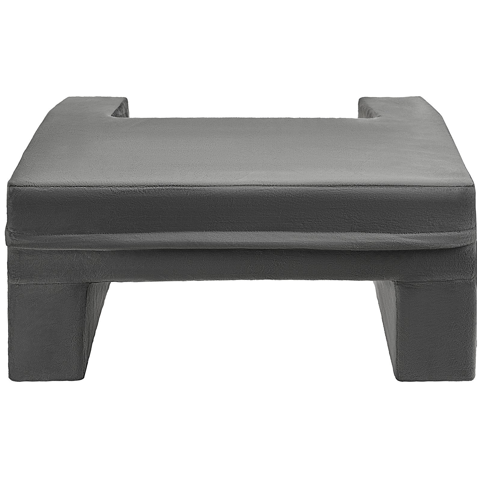 Luxurious Grey Reading Pillow & Lap Desk with Memory Foam, Washable Cover, 3 Pockets, Cup Holder, Ergonomic Design for Bed & Sofa