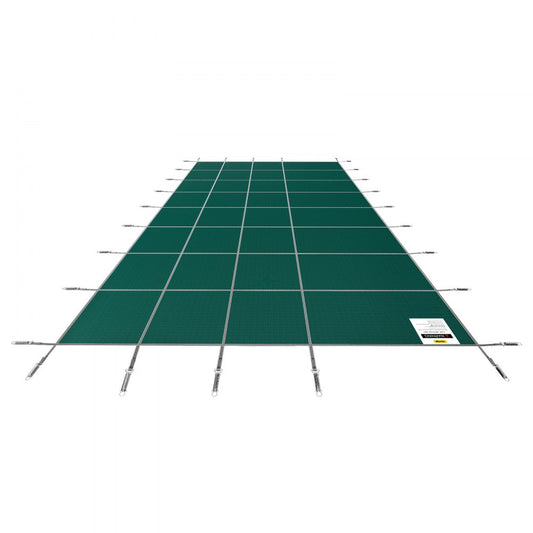 VEVOR Pool Safety Cover, Inground Pool Cover Fit for PP Material, Rectangle Inground Safety Pool Cover Green, Mesh Solid Pool Safety Cover for Swimming Pool Winter Safety Cover (16x36 ft)