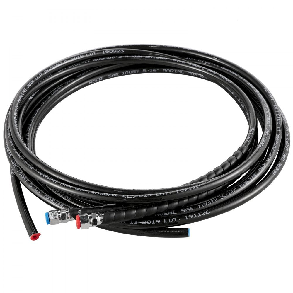 VEVOR Hydraulic Boat Steering Kit, 300HP Hydraulic Steering Kit Helm Pump, Cylinder, Wheel, 24 Inches Hose Hydraulic Steering Seal Kit, Corrosion-Resistant Boat Steering System Marine Steering Kit