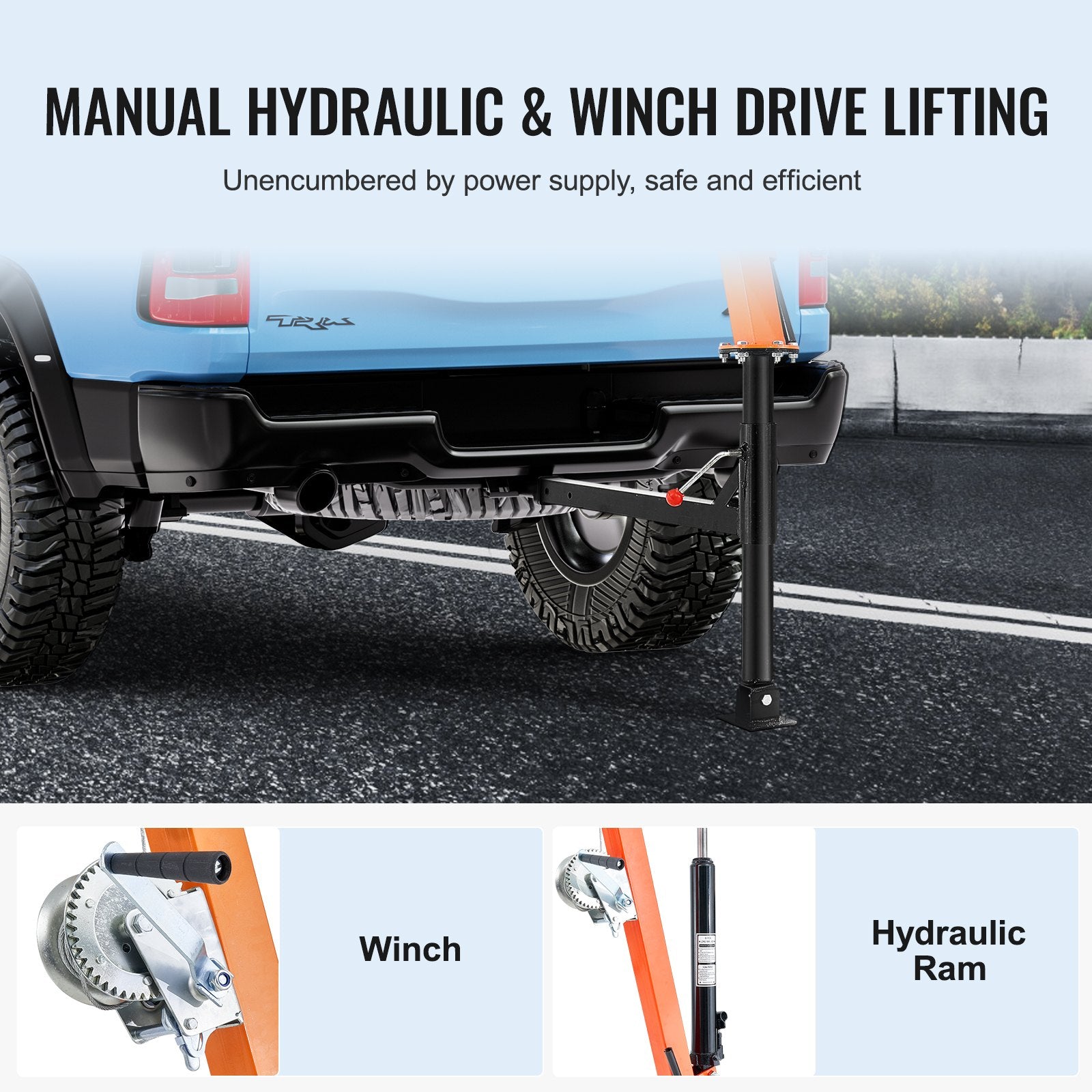 Hydraulic Pickup Truck Crane - 500 lbs Capacity, 360° Swivel, Hitch-Mounted with Three Boom Options (110, 220, 440 lbs) for Construction, Forestry, Factory Applications, Durable Alloy Steel, Portable, Manual Control, 1000 lbs Winch, 22 ft Cable