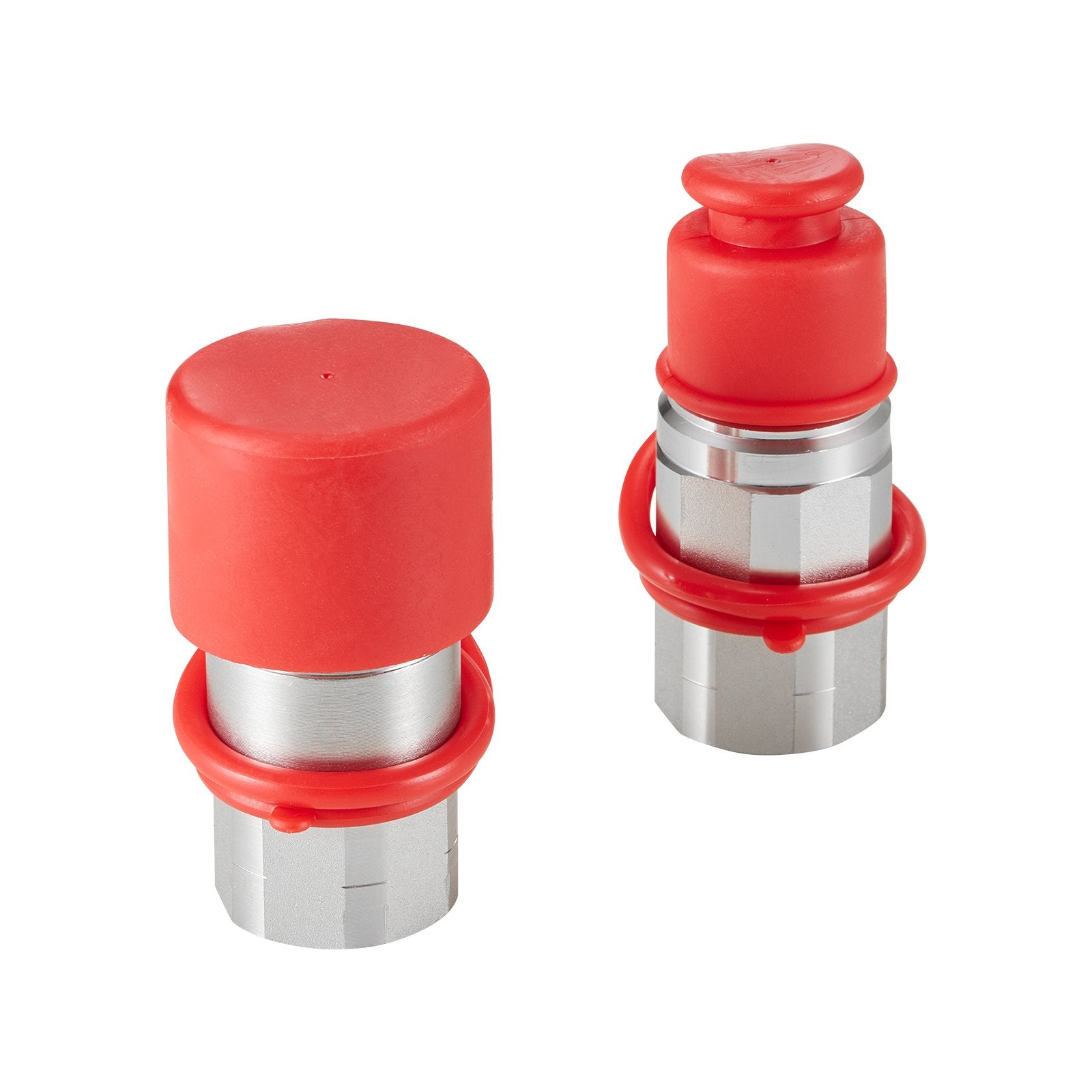 1/2" NPT Flat Face Hydraulic Quick Connect Couplers with Dust Caps, ISO16028 Compliant, Premium Steel, High Pressure Rated, Leak Prevention