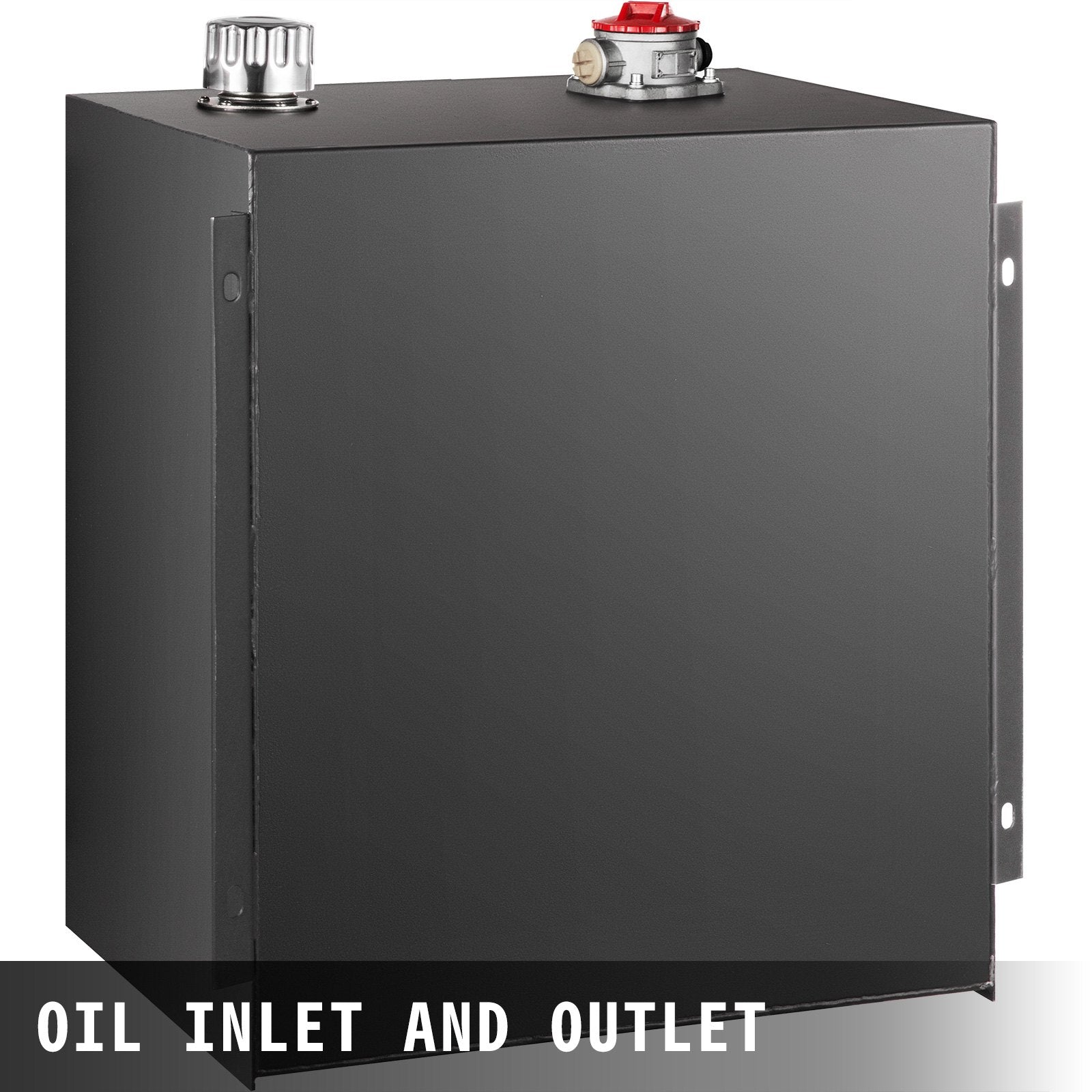 Heavy Duty 25Gal Hydraulic Oil & Fuel Tank Reservoir - Steel Construction with Strainer, Gauge, and Breather Cap for Tractors & Trucks