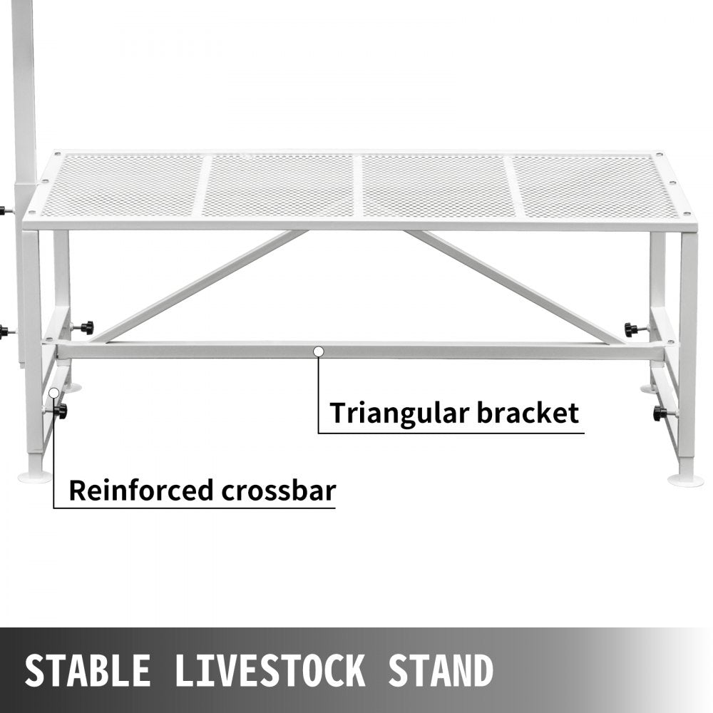 Heavy-Duty Livestock Trimming Stand with Straight Head Piece, 51x23 inches for Goats, Sheep, and More