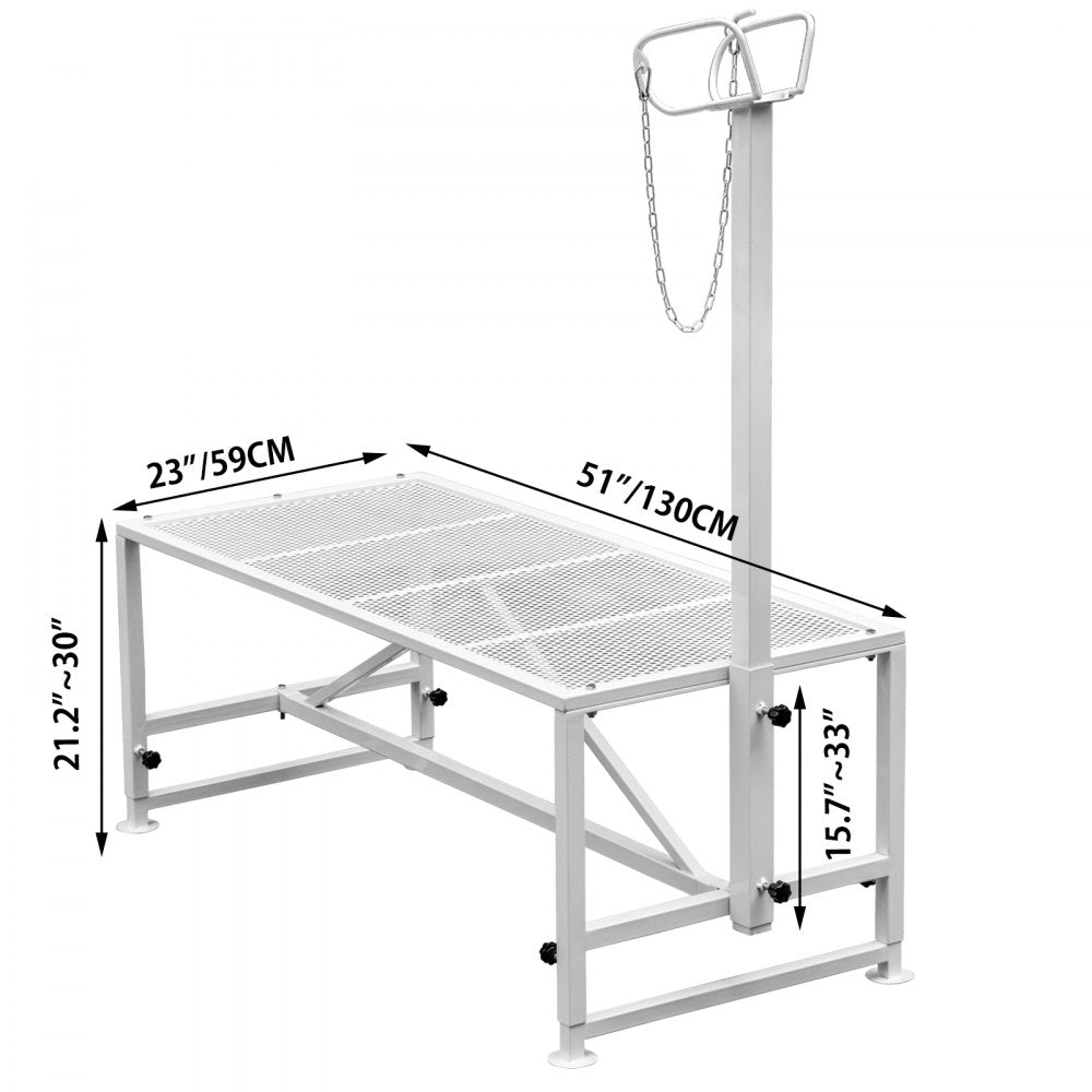 Heavy-Duty Livestock Trimming Stand with Straight Head Piece, 51x23 inches for Goats, Sheep, and More