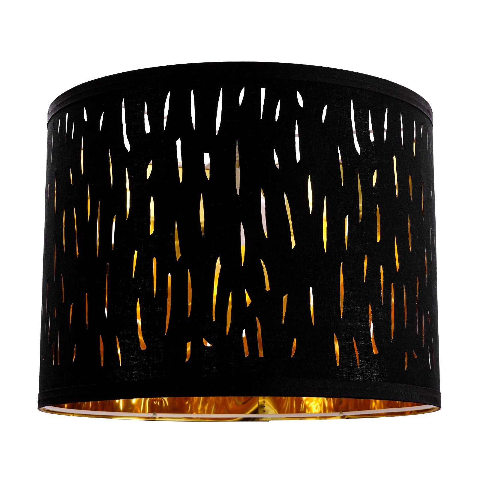 Set of 2 Black Drum Lamp Shades with Harp, 13x13x10 in, Elegant Meteor Shower Design for Table, Floor, Pendant Lamps, Easy Install