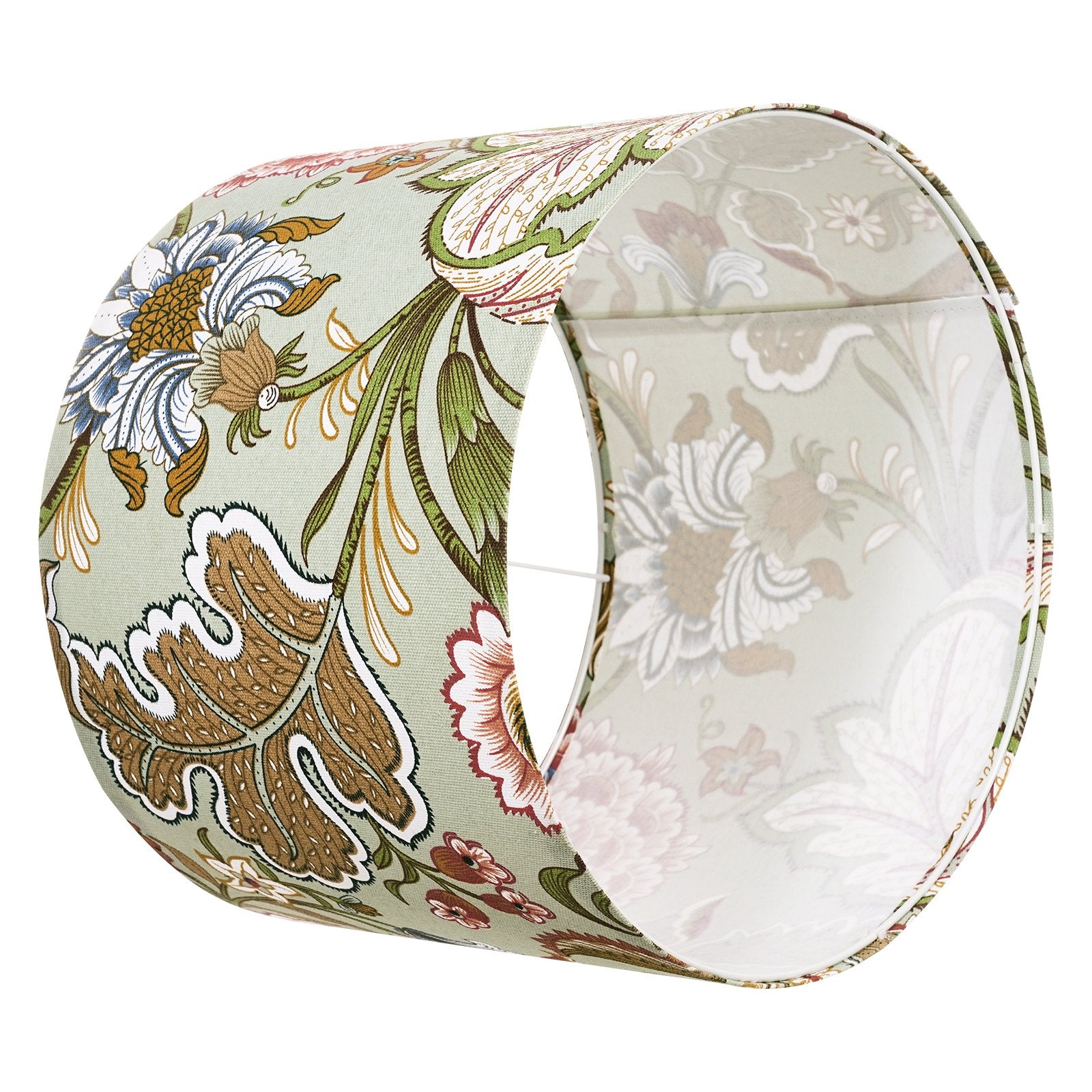 Elegant Dark Floral Drum Lampshade Set of 2, 13"x13"x10", Versatile Linen Shade for Table, Floor, and Pendant Lamps, Easy Assembly