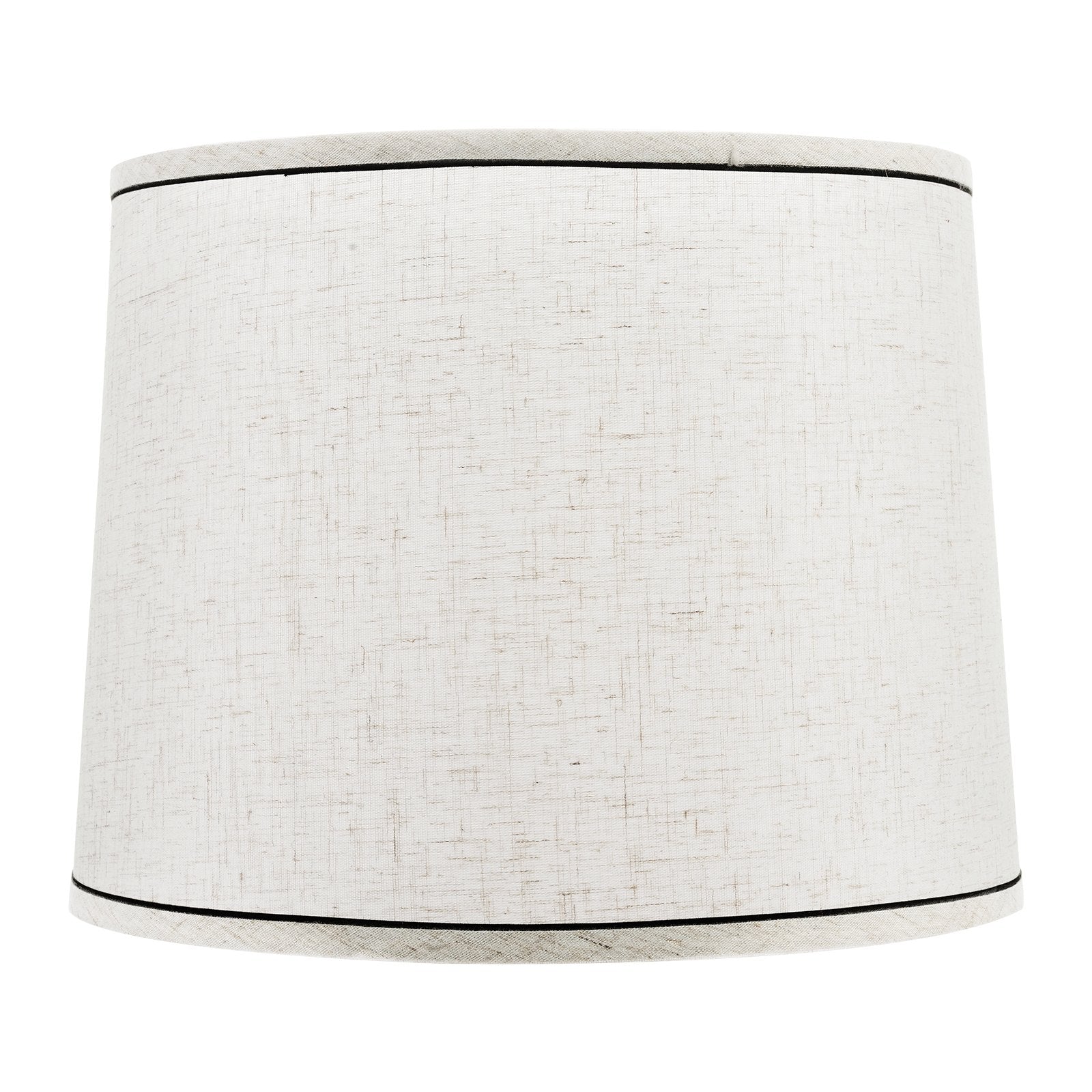 Set of 2 Elegant Medium Lamp Shades, Linen with Black Edges, 11"x13"x10" Spider Fitter, Ideal Replacement for Table, Floor, Pendant Lamps