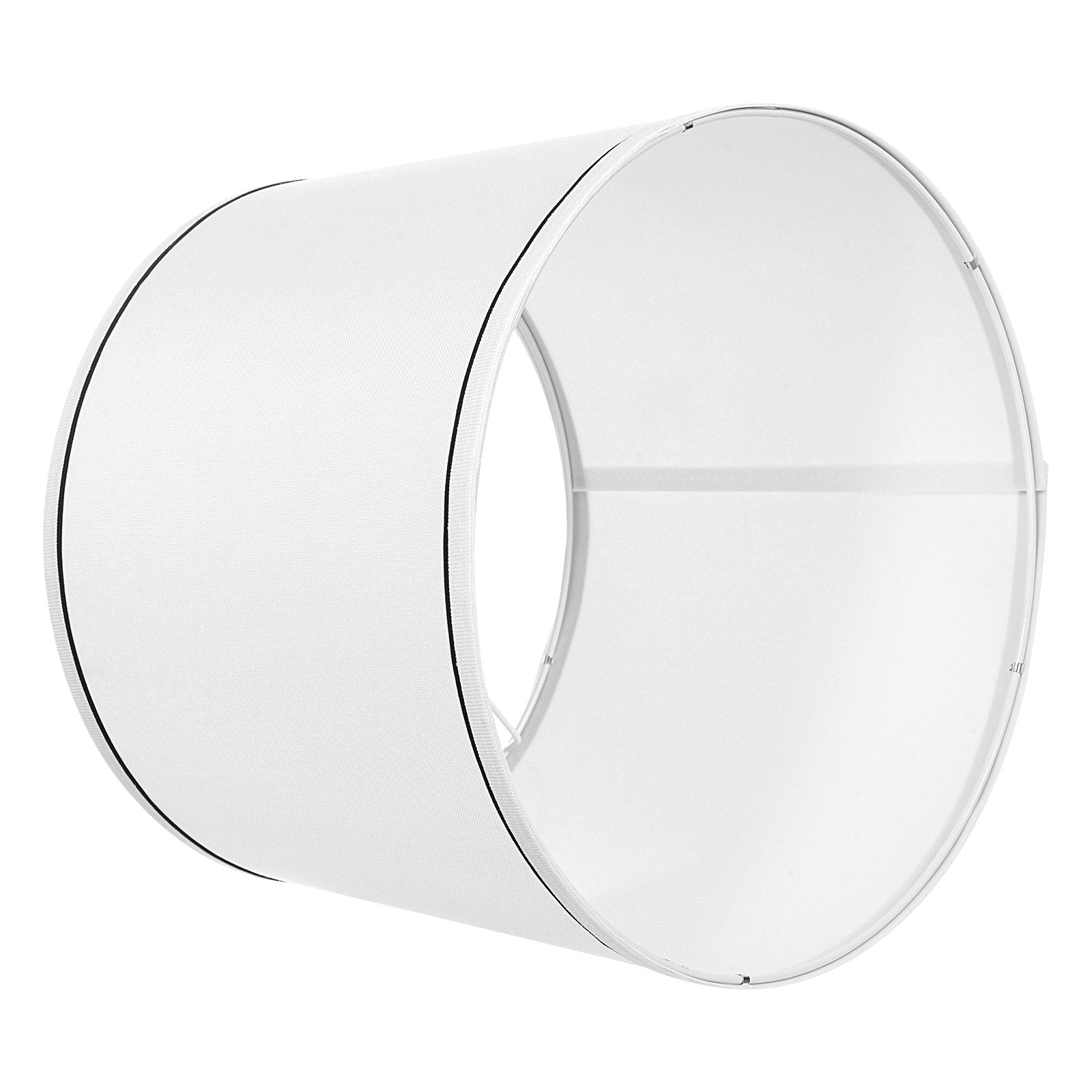 Elegant White and Black Edge Lampshade Set of 2, 11x13x10 Inch, Spider Fitter, Ideal Replacement for Table, Floor, Pendant Lamps, Easy Install