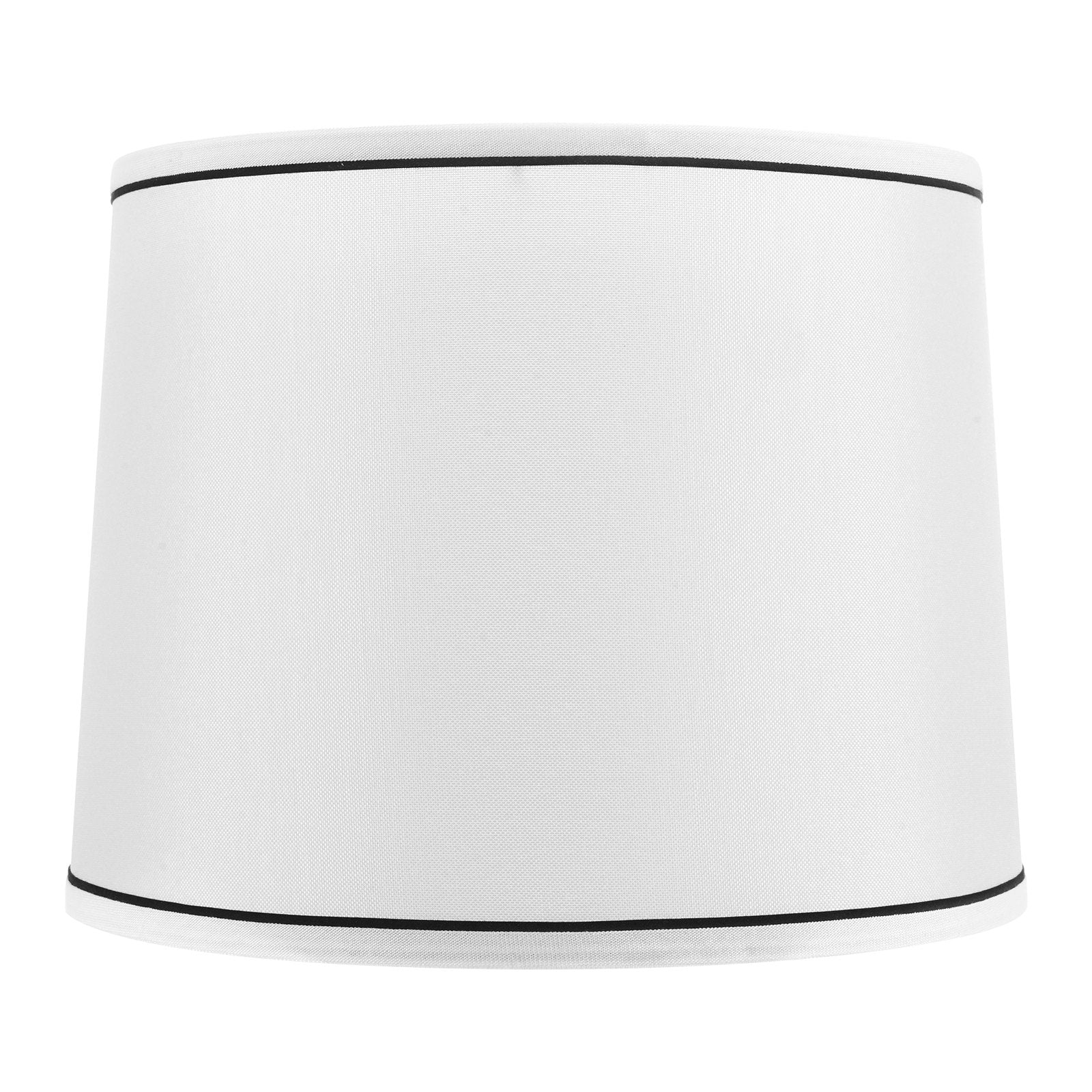 Elegant White and Black Edge Lampshade Set of 2, 11x13x10 Inch, Spider Fitter, Ideal Replacement for Table, Floor, Pendant Lamps, Easy Install