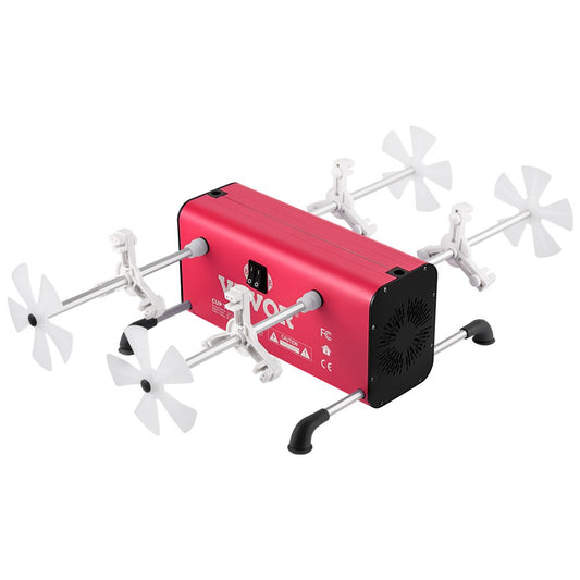 VEVOR 4 Cup Turner, 2 Speeds Multiple Tumbler Spinner Rotator Machine Kit with 4 Removable and Adjustable Arms, Mute Motor, Aluminum Alloy Frame, 4 Independent Switches for DIY Glitter Crafts Red