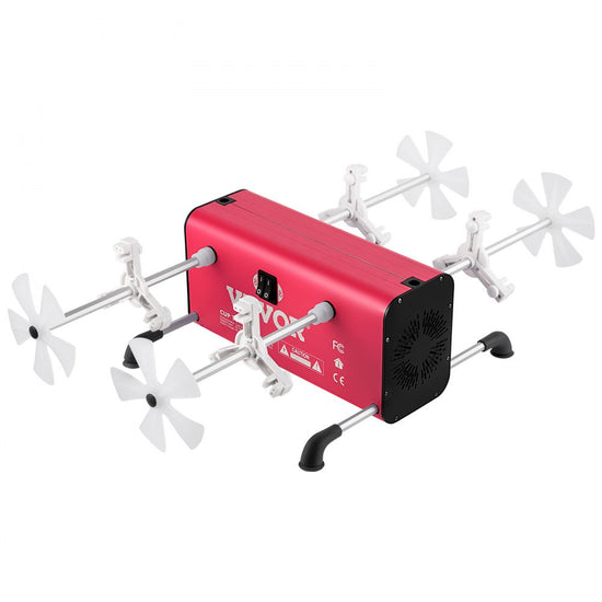 VEVOR 4 Cup Turner, 2 Speeds Multiple Tumbler Spinner Rotator Machine Kit with 4 Removable and Adjustable Arms, Mute Motor, Aluminum Alloy Frame, 4 Independent Switches for DIY Glitter Crafts Red