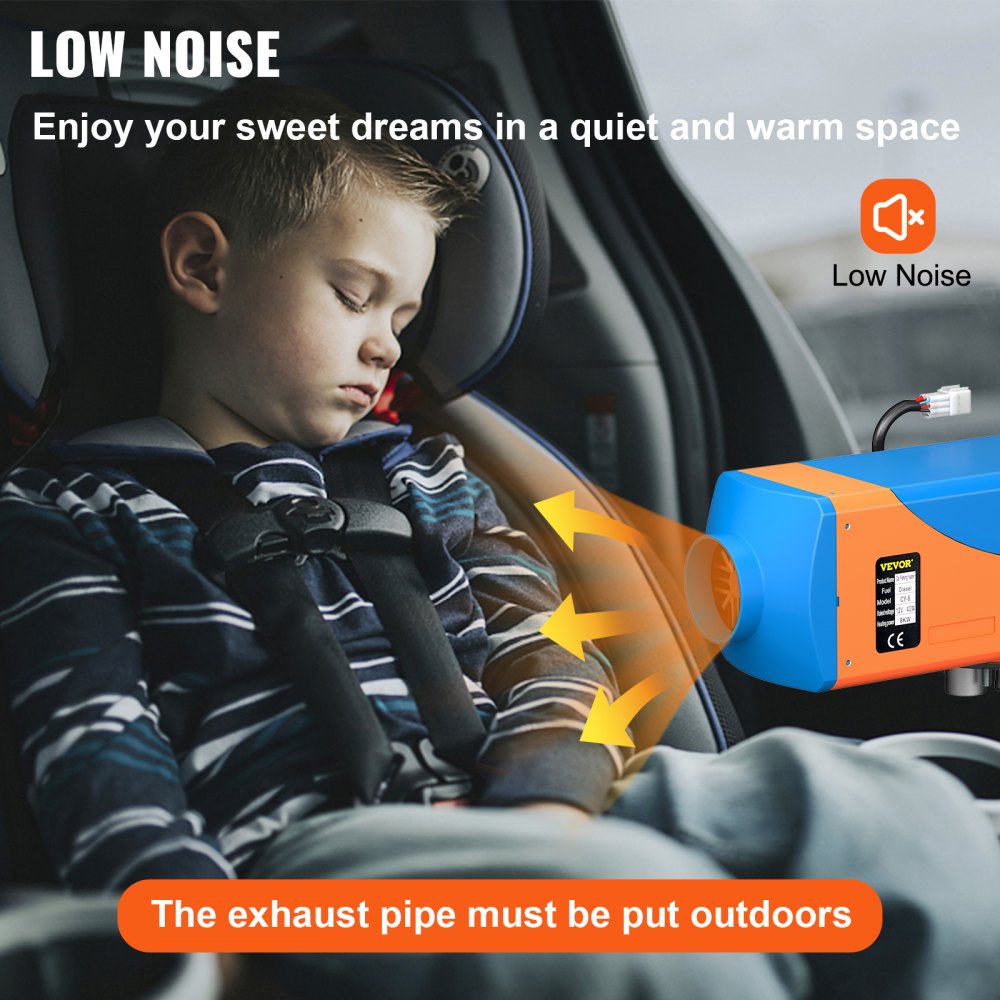 VEVOR Diesel Heater 12V Diesel Air Heater 8KW Diesel Parking Heater Remote Control with Blue Lcd Switch for Car Trucks Motor-home Boat Bus CAN (Blue &amp; Orange)