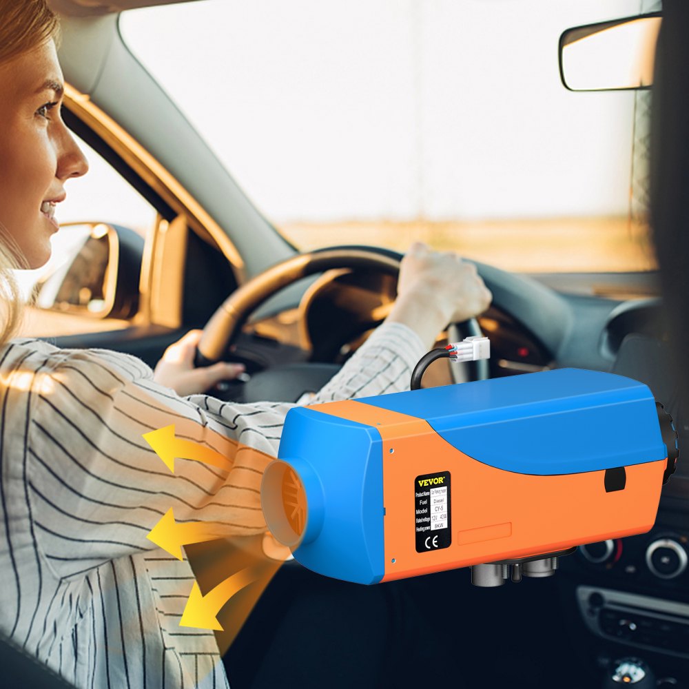 VEVOR Diesel Heater 12V Diesel Air Heater 8KW Diesel Parking Heater Remote Control with Blue Lcd Switch for Car Trucks Motor-home Boat Bus CAN (Blue &amp; Orange)