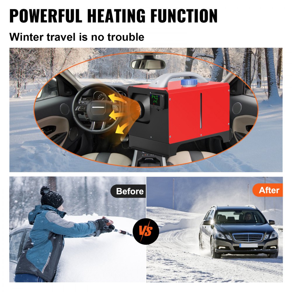 8KW 12V Diesel Air Heater with Remote and LCD for Vehicles, RVs, and Boats - Fast Heating and Easy Installation