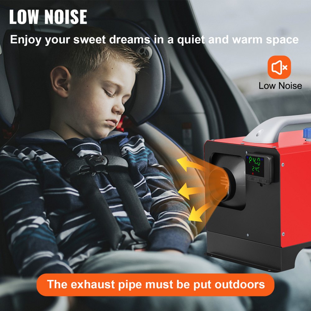 8KW 12V Diesel Air Heater with Remote and LCD for Vehicles, RVs, and Boats - Fast Heating and Easy Installation