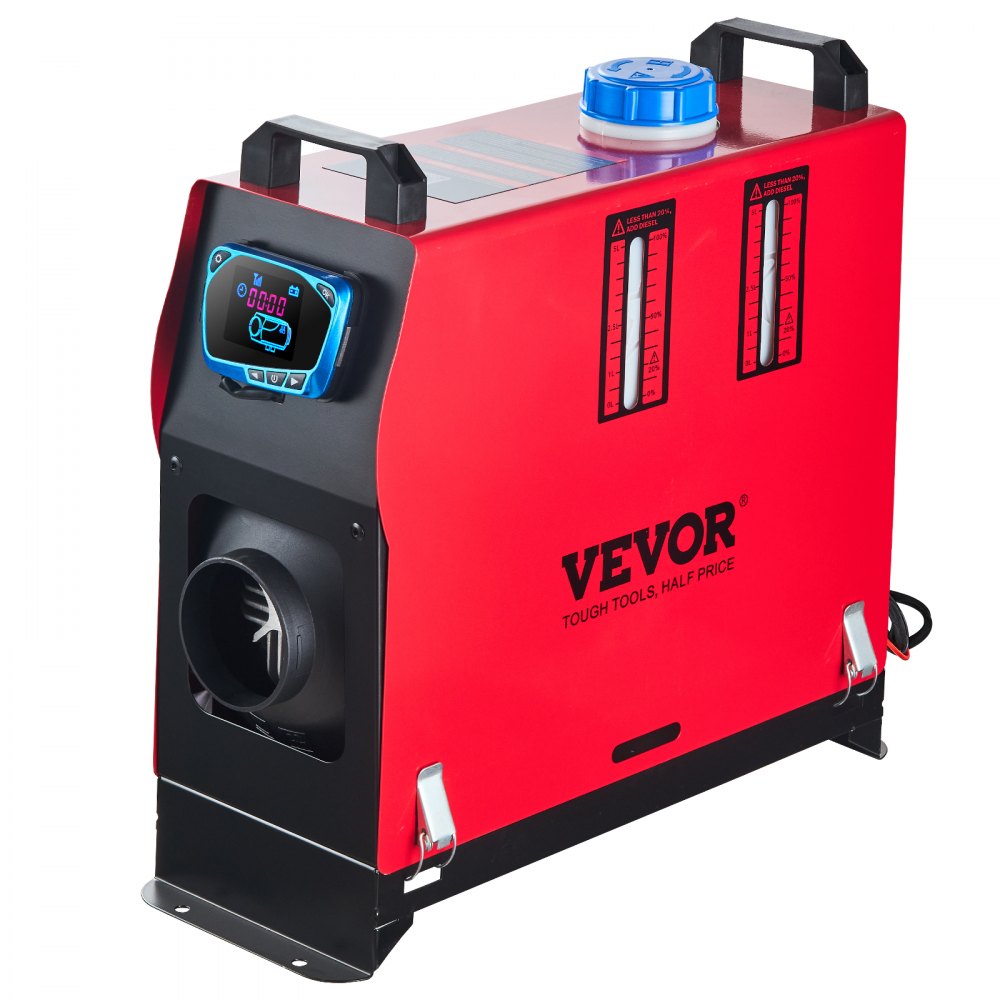 VEVOR 5KW Diesel Air Heater Detachable All in One Air Outlet Diesel Heater 12V Remote Control Parking Heater with Silencer and Blue LCD Switch for RV Trucks Bus and Boats