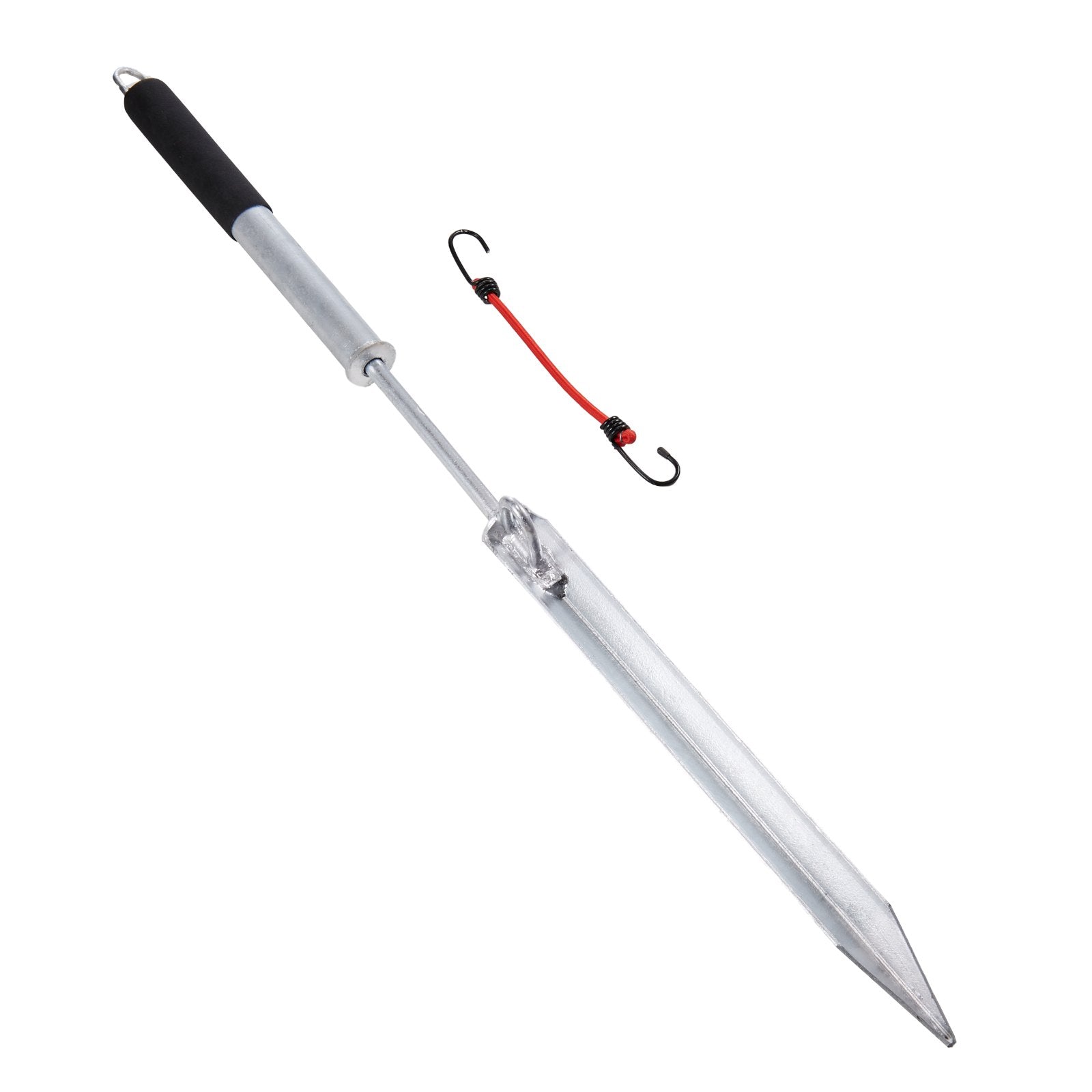 36" Self-Hammering Sand Spike Anchor for Boats, Jetskis & Kayaks - Galvanized Steel Shore Spike with Storage Bag & Bungee Cord
