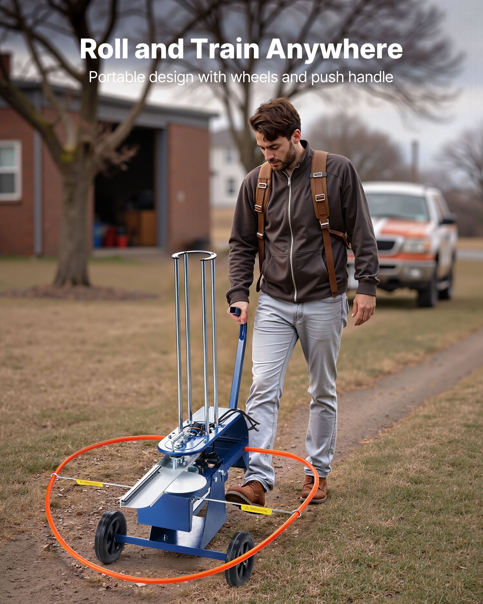 Effortless Clay Target Thrower: 50 Clays Capacity, 55+ Yards Range, Adjustable Angle, Portable Skeet & Trap Launcher with Foot Pedal